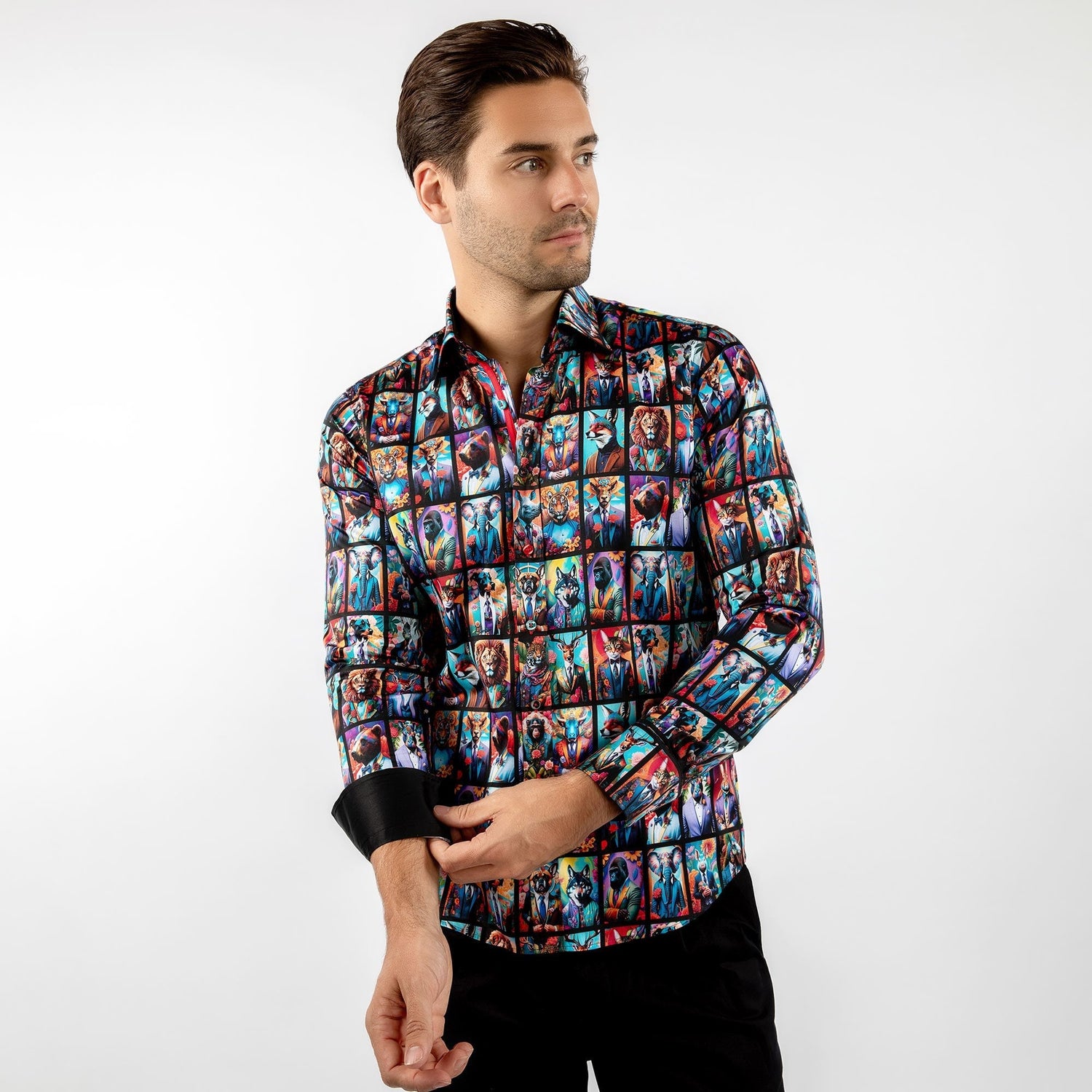 WILDLIFE FRAMED PRINT SHIRT - Premium Men's Patterned Shirt by Claudio Lugli | Bold Design, Tailored Fit, Best Printed Shirts