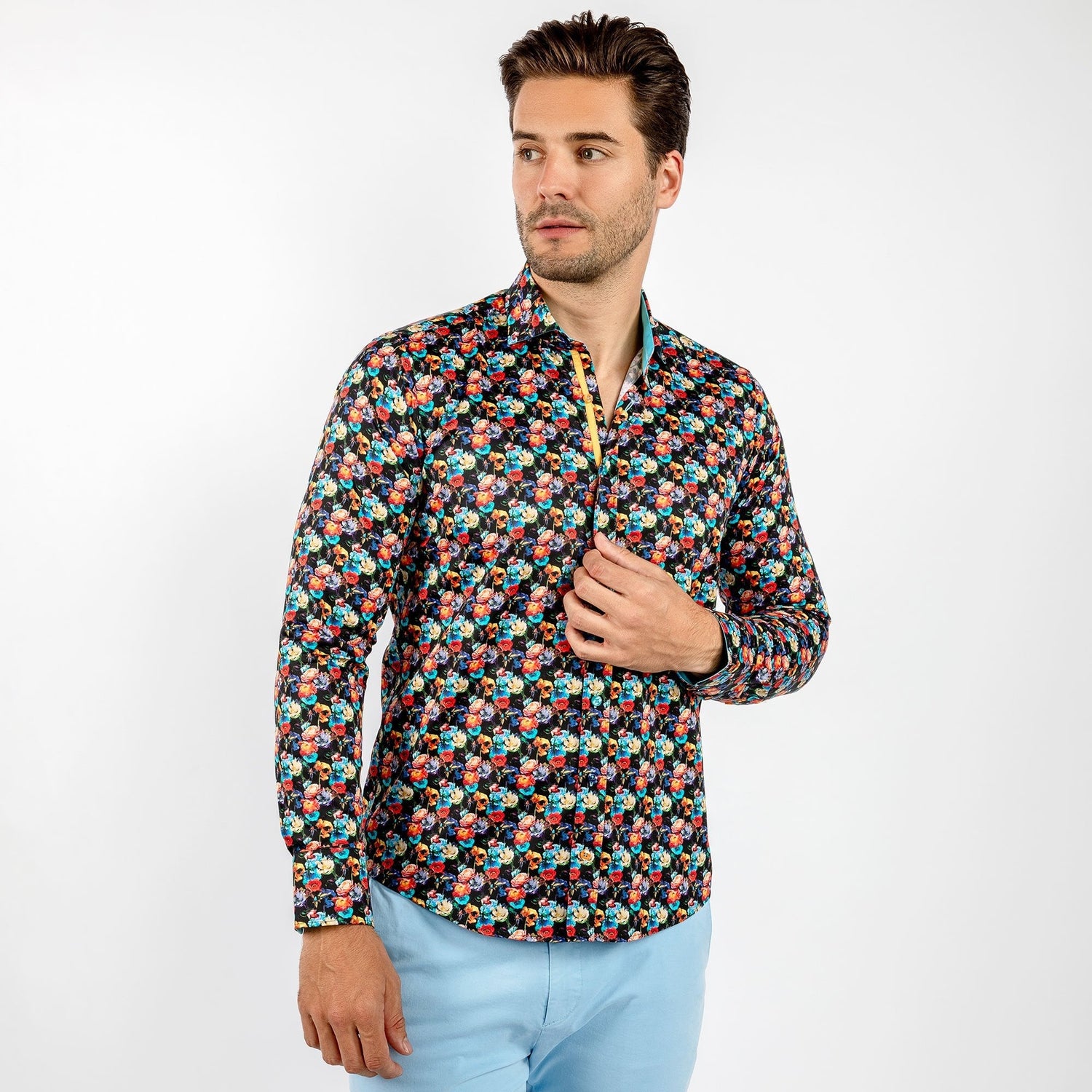 WINTER ROSE BOUQUET PRINT SHIRT - Premium Men's Patterned Shirt by Claudio Lugli | Bold Design, Tailored Fit, Best Printed Shirts