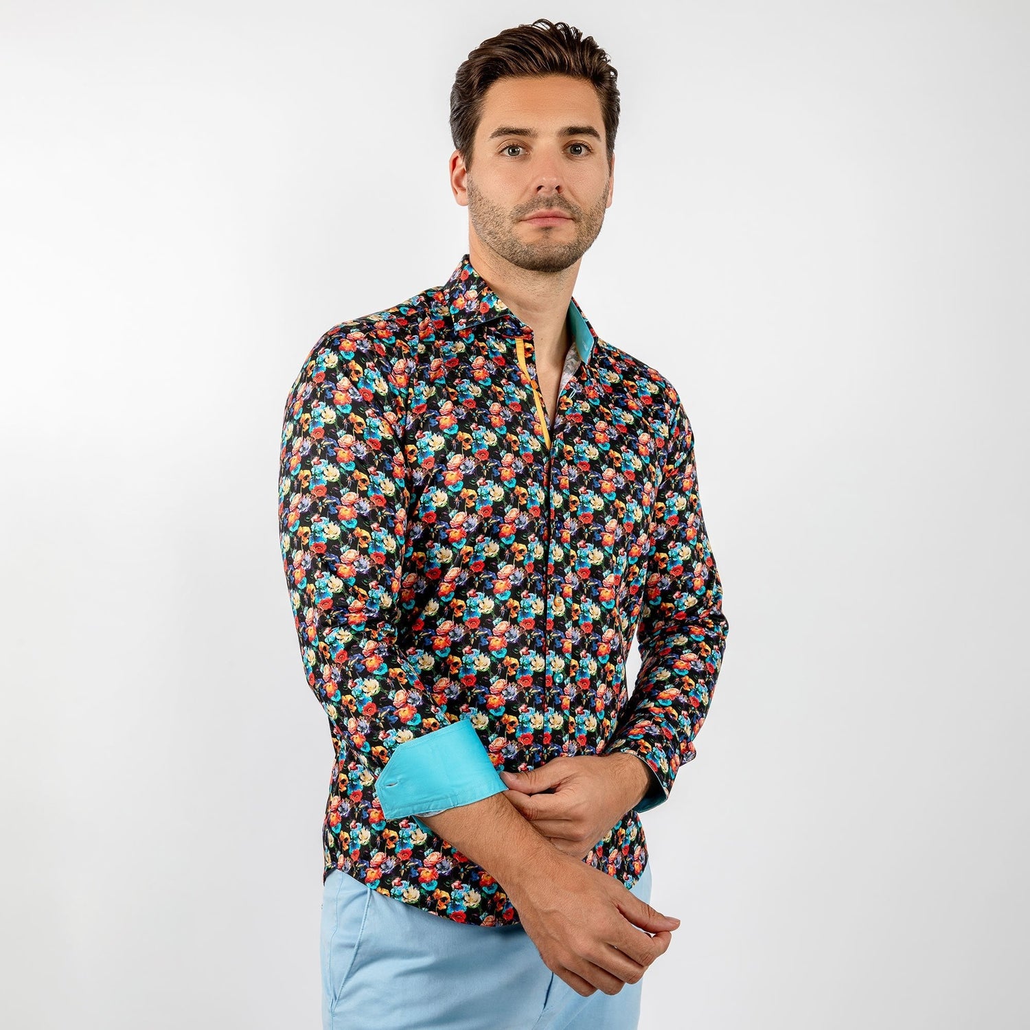 WINTER ROSE BOUQUET PRINT SHIRT - Premium Men's Patterned Shirt by Claudio Lugli | Bold Design, Tailored Fit, Best Printed Shirts