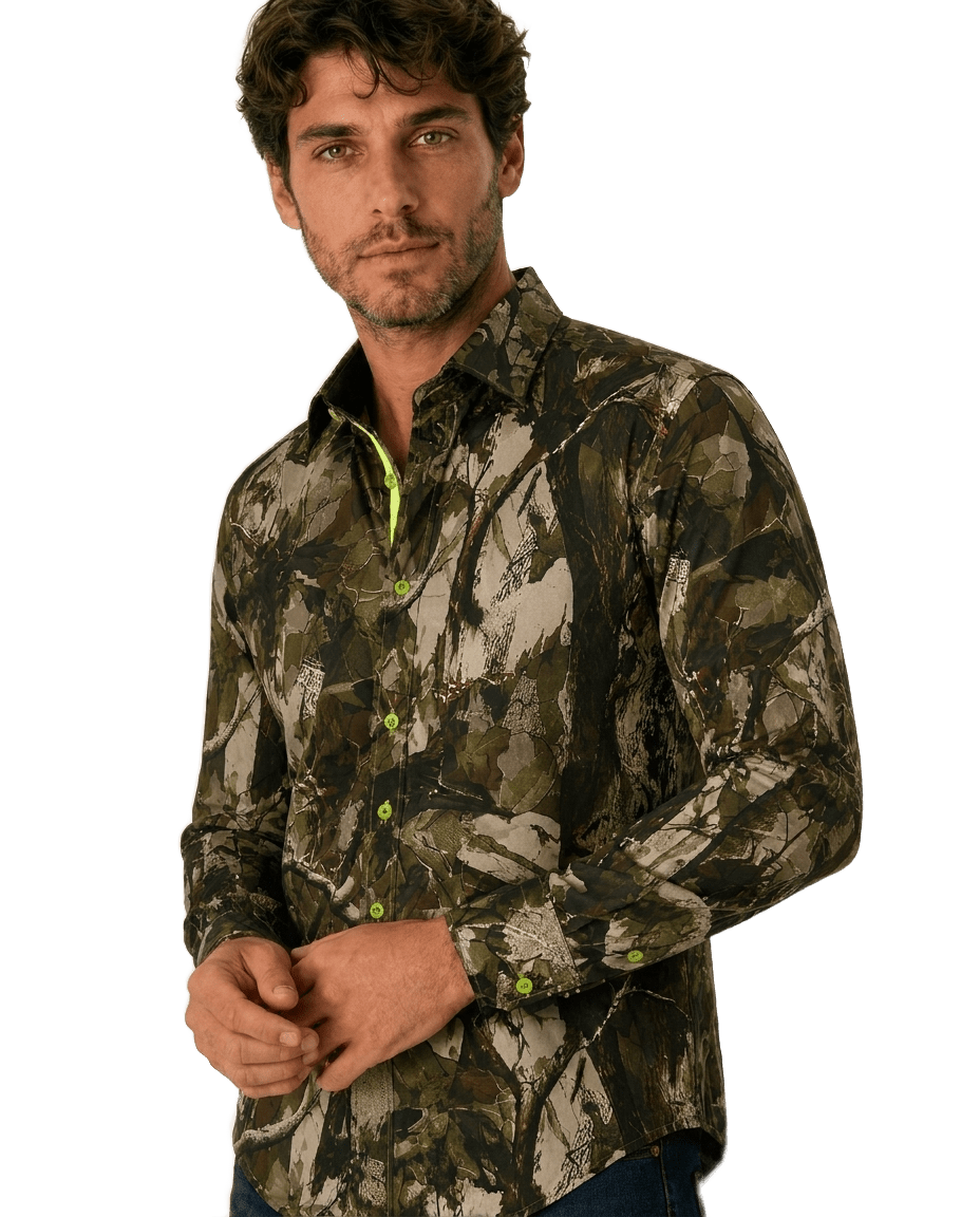 Woodland Stalker Real Tree Print Shirt - Claudio Lugli Shirts