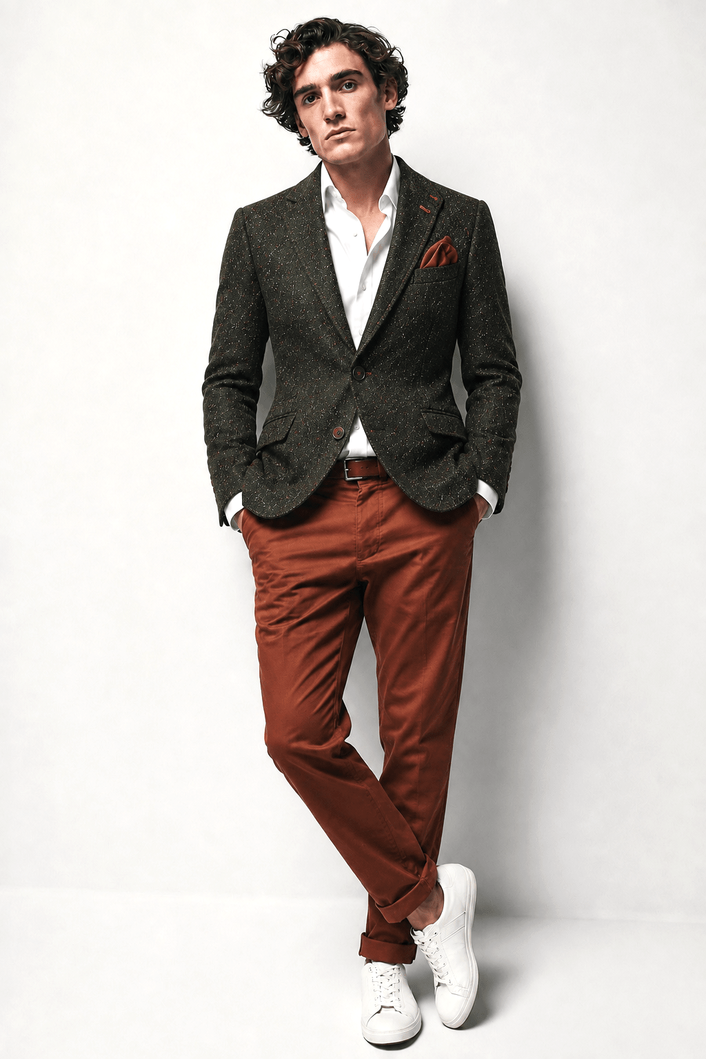 Wool Tailored Jacket - Navy & Green TRUE TO SIZE - Claudio Lugli Shirts
