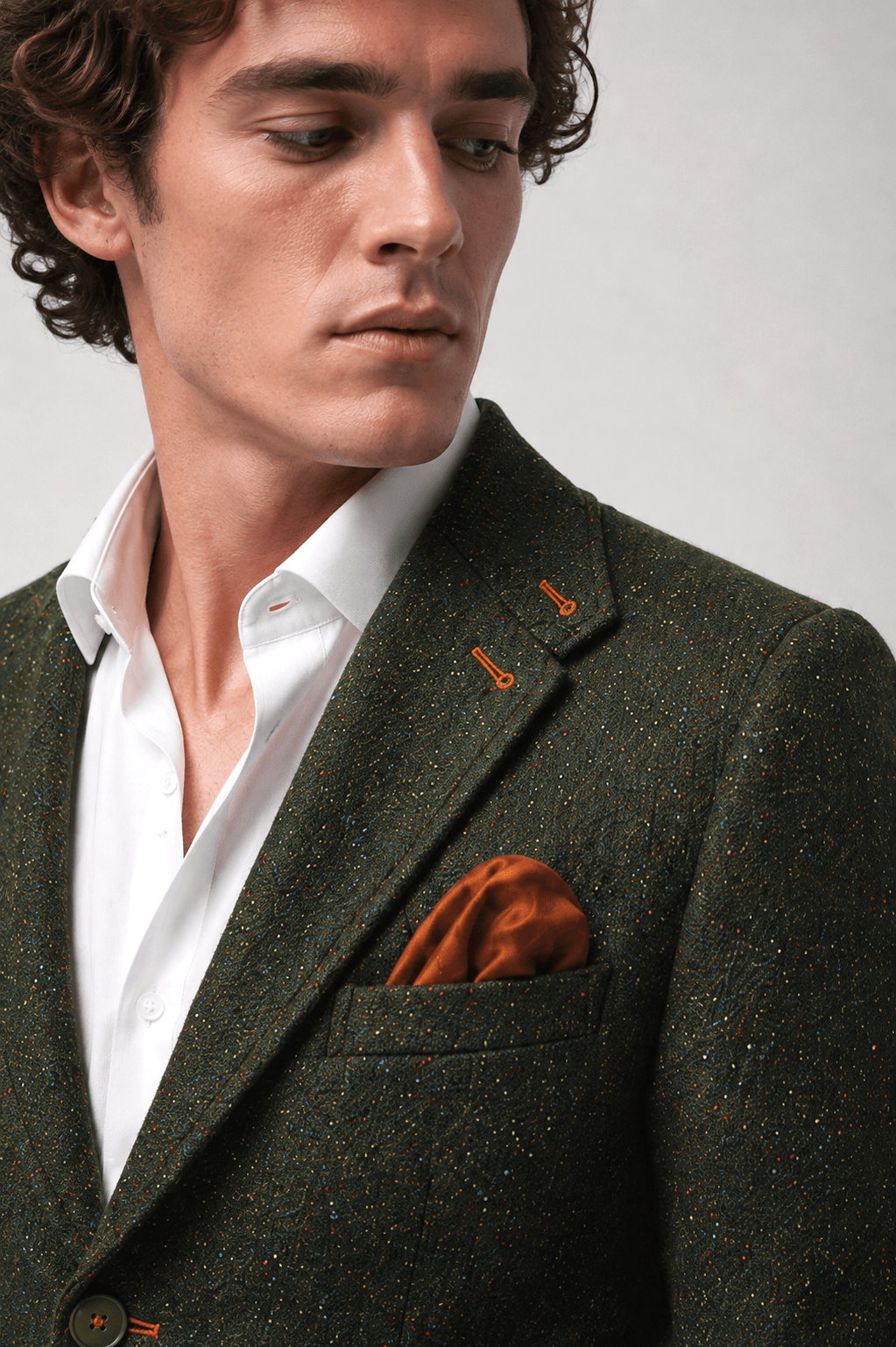 Wool Tailored Jacket - Navy & Green TRUE TO SIZE - Claudio Lugli Shirts