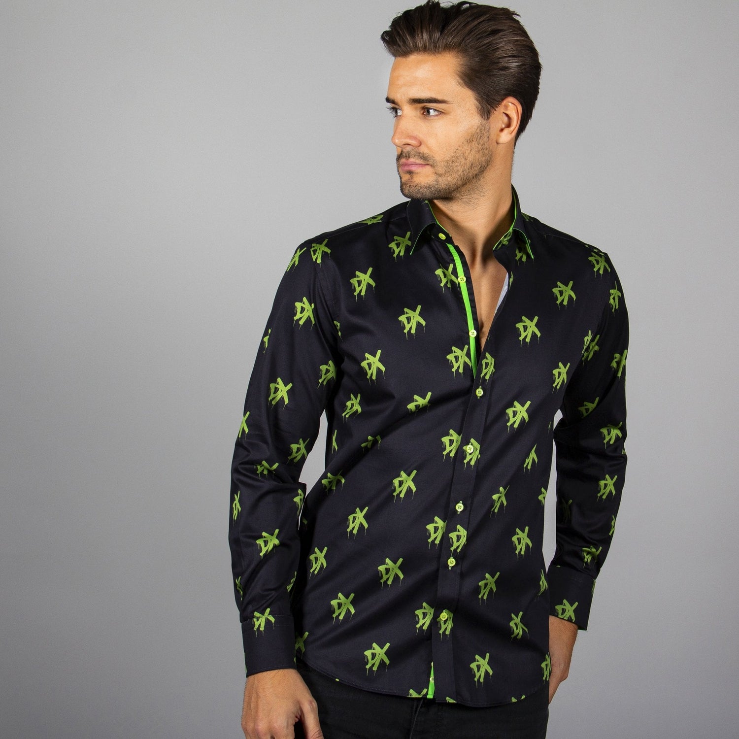 WWE: DX LOGO PRINT SHIRT – Premium Men's Patterned Shirt by Claudio Lugli | Bold Design, Tailored Fit, Best Printed Shirts