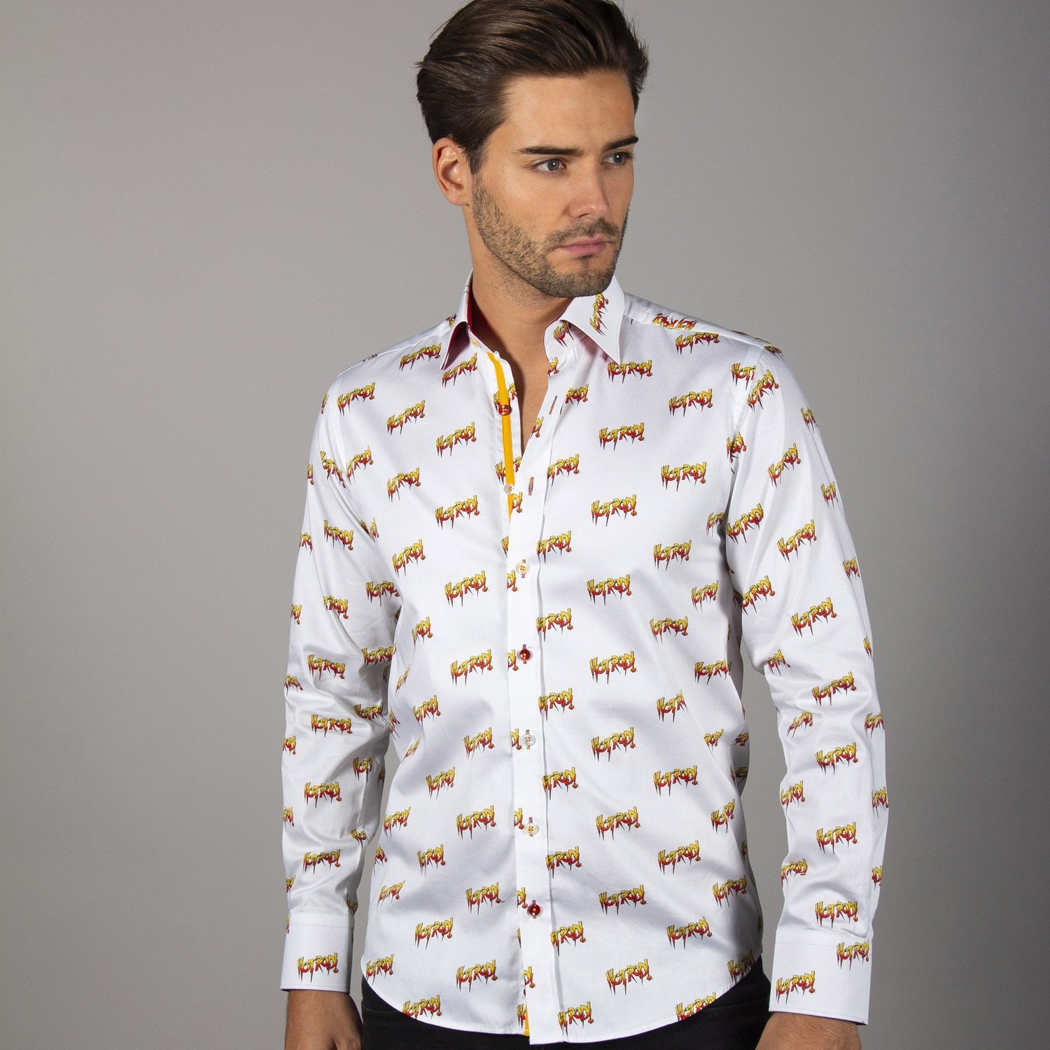 WWE: HOT ROD ROWDY RODDY PIPER PRINT SHIRT - Premium Men's Patterned Shirt by Claudio Lugli | Bold Design, Tailored Fit, Best Printed Shirts