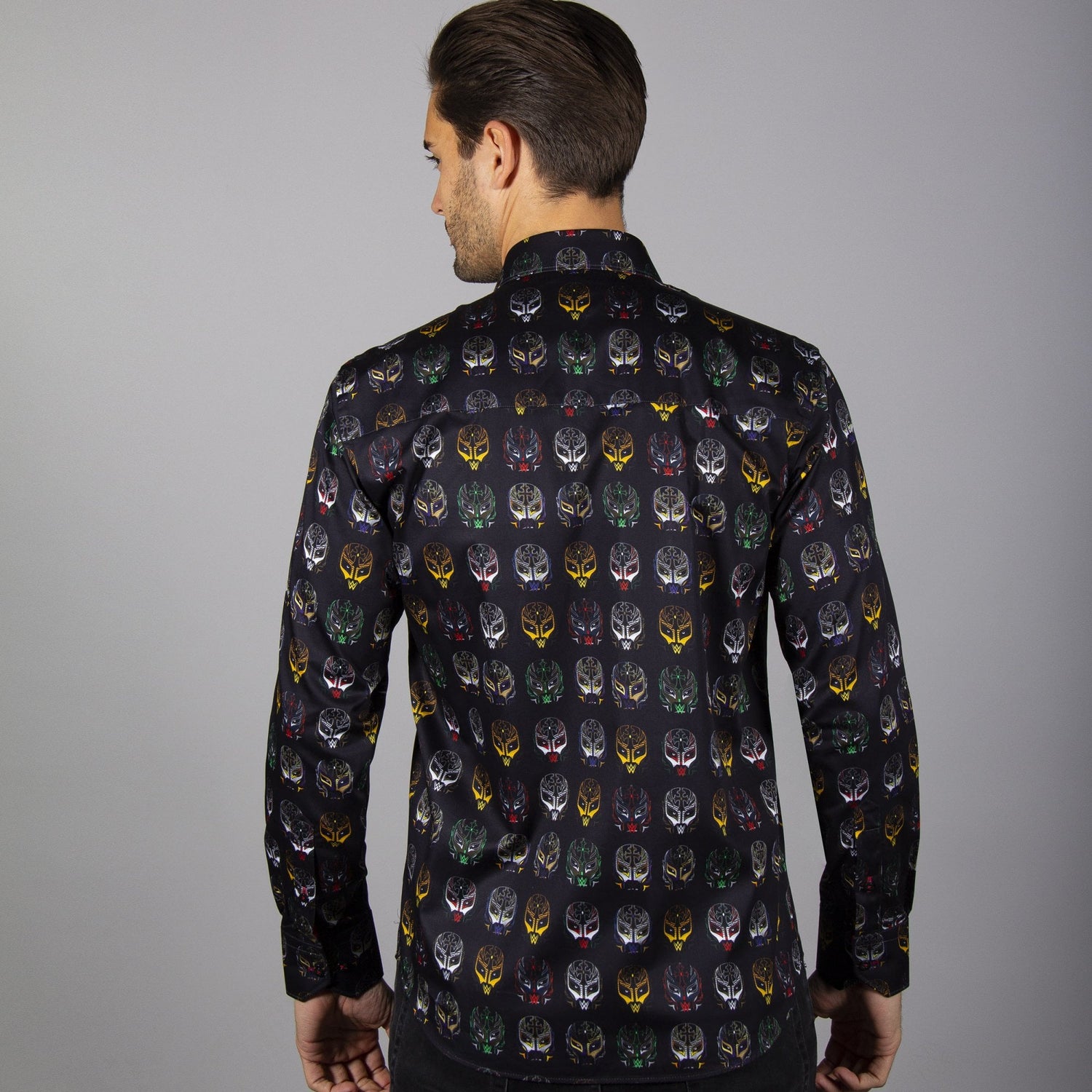 WWE: REY MYSTERIO MASK PRINT SHIRT - Premium Men's Patterned Shirt by Claudio Lugli | Bold Design, Tailored Fit, Best Printed Shirts