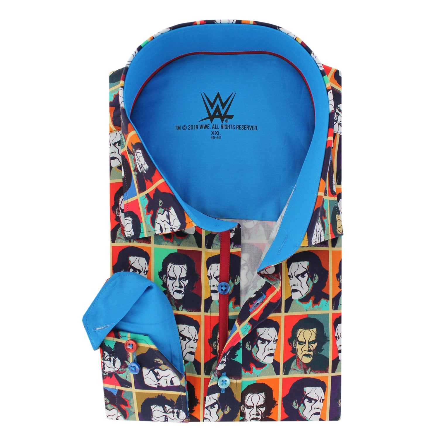 WWE: STING POP ART PRINT SHIRT - Premium Men's Patterned Shirt by Claudio Lugli | Bold Design, Tailored Fit, Best Printed Shirts