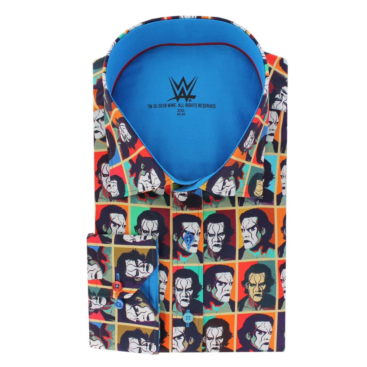 WWE: STING POP ART PRINT SHIRT - Premium Men's Patterned Shirt by Claudio Lugli | Bold Design, Tailored Fit, Best Printed Shirts
