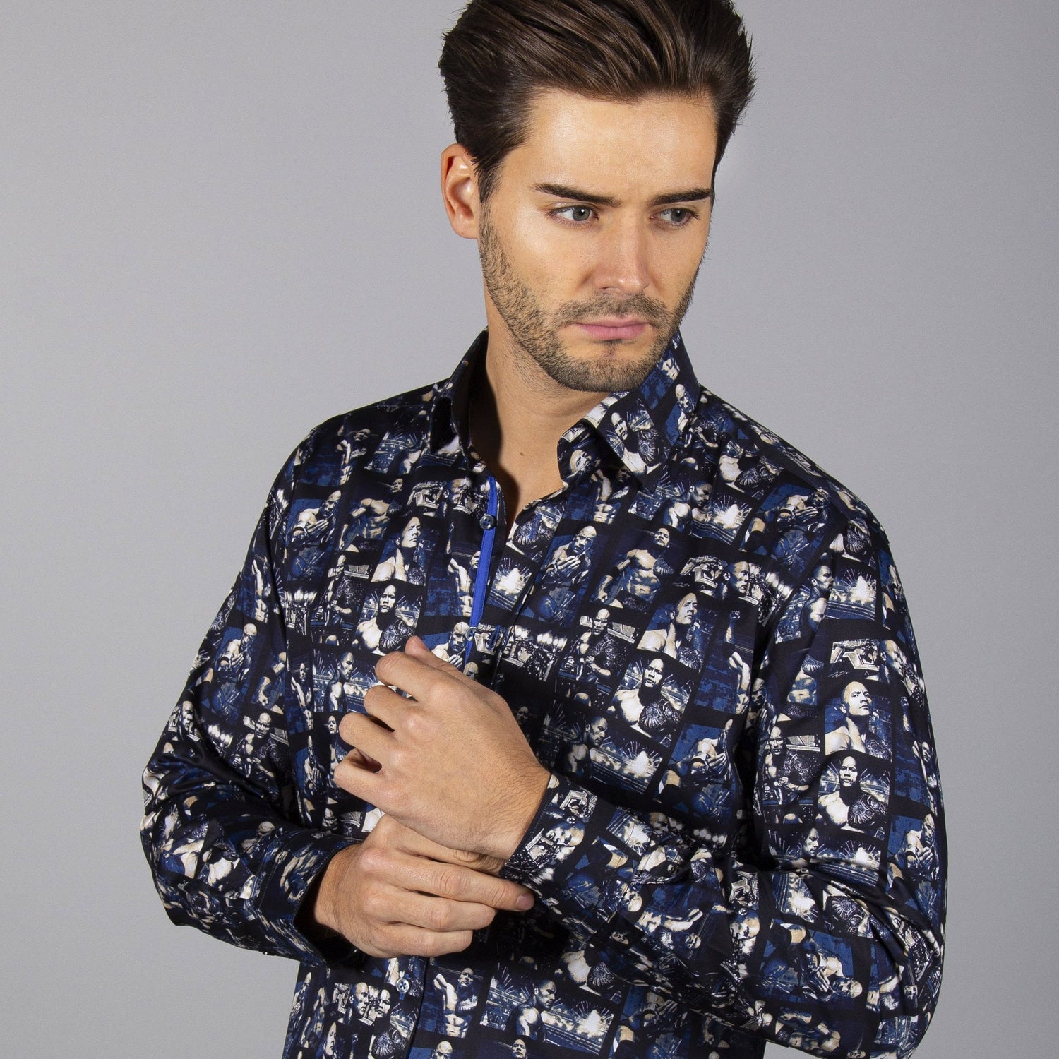 WWE: THE ROCK LEGEND PRINT SHIRT - Premium Men's Patterned Shirt by Claudio Lugli | Bold Design, Tailored Fit, Best Printed Shirts