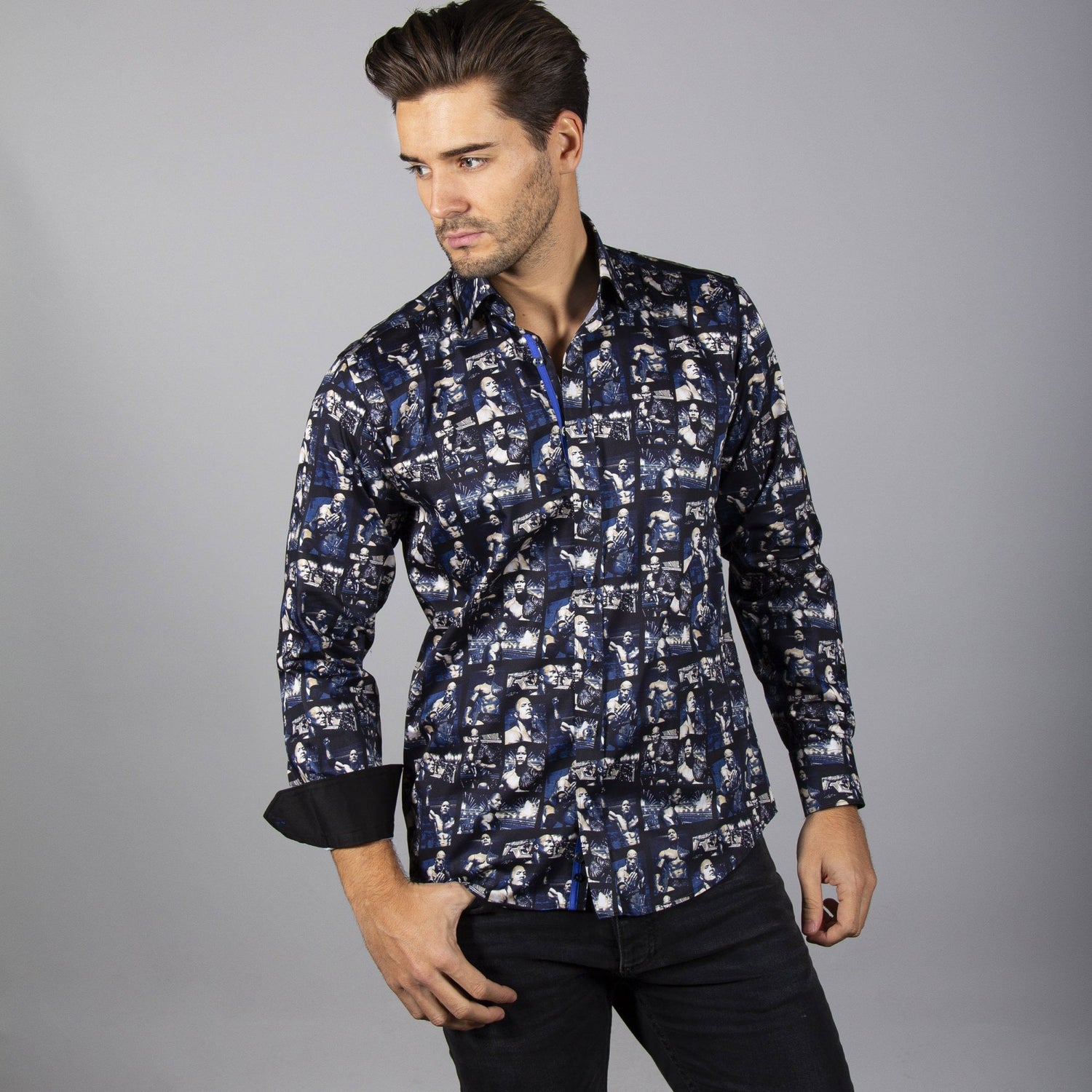WWE: THE ROCK LEGEND PRINT SHIRT - Premium Men's Patterned Shirt by Claudio Lugli | Bold Design, Tailored Fit, Best Printed Shirts