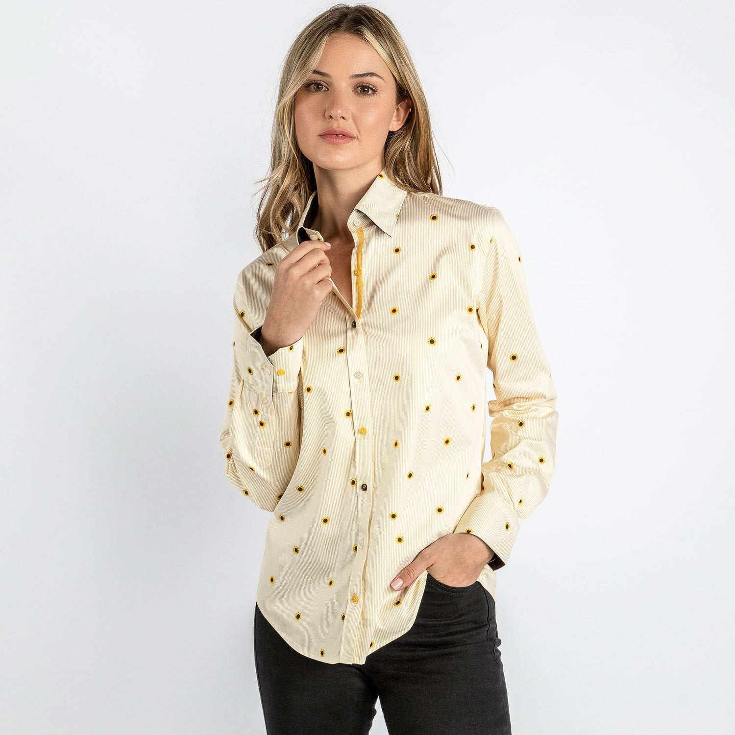 ZIGZAG SUNFLOWER WOMENS PRINT SHIRT - Premium Men's Patterned Shirt by Claudio Lugli | Bold Design, Tailored Fit, Best Printed Shirts