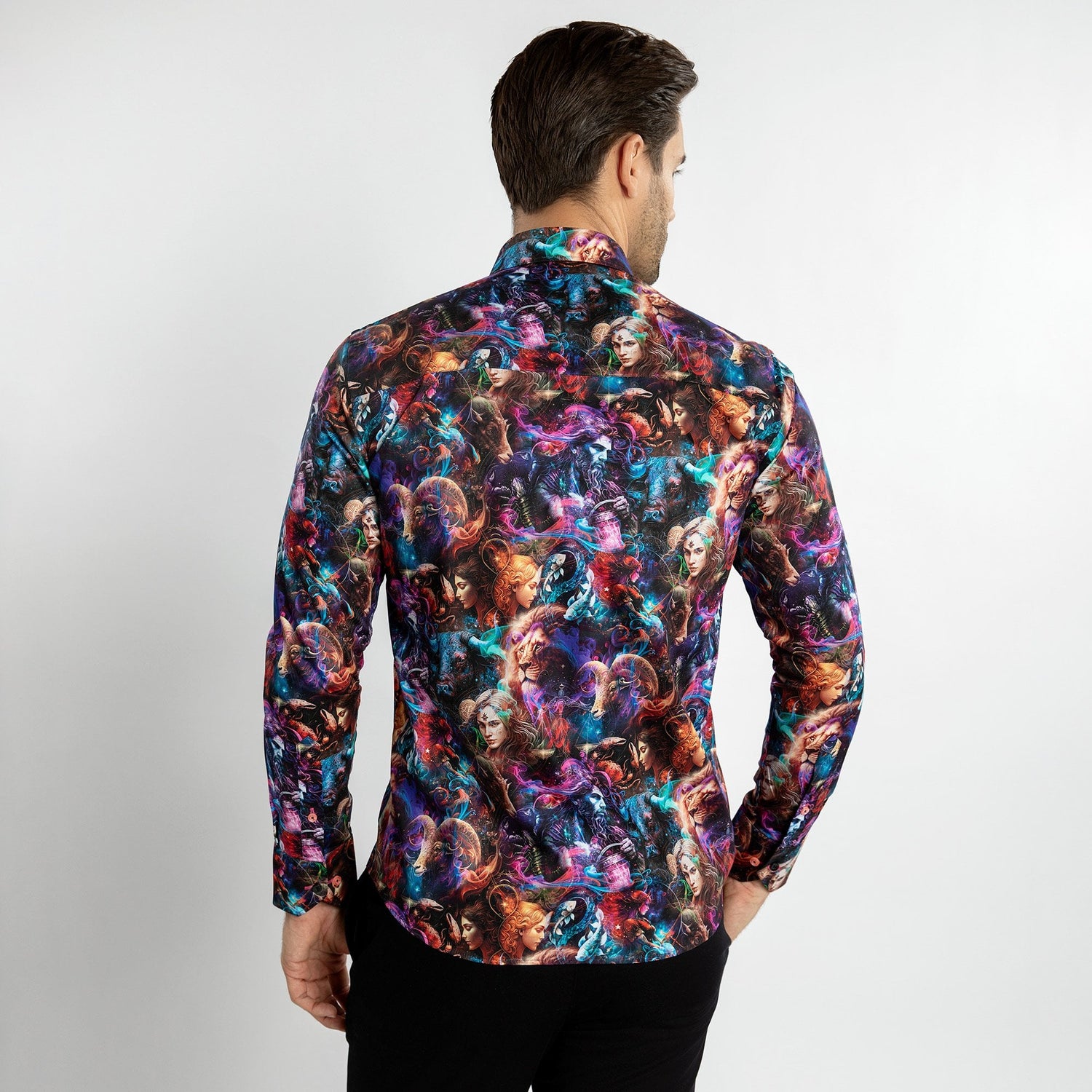 ZODIAC GUARDIANS PRINT SHIRT – Premium Men's Patterned Shirt by Claudio Lugli | Bold Design, Tailored Fit, Best Printed Shirts