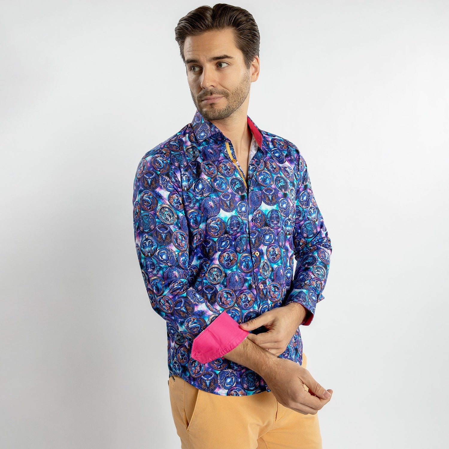 ZODIAC HOROSCOPE ICONS PRINT SHIRT - Premium Men's Patterned Shirt by Claudio Lugli | Bold Design, Tailored Fit, Best Printed Shirts