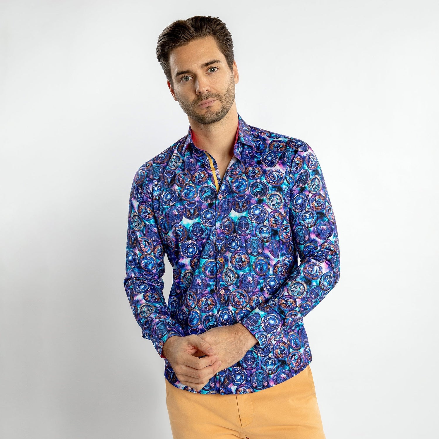 ZODIAC HOROSCOPE ICONS PRINT SHIRT - Premium Men's Patterned Shirt by Claudio Lugli | Bold Design, Tailored Fit, Best Printed Shirts