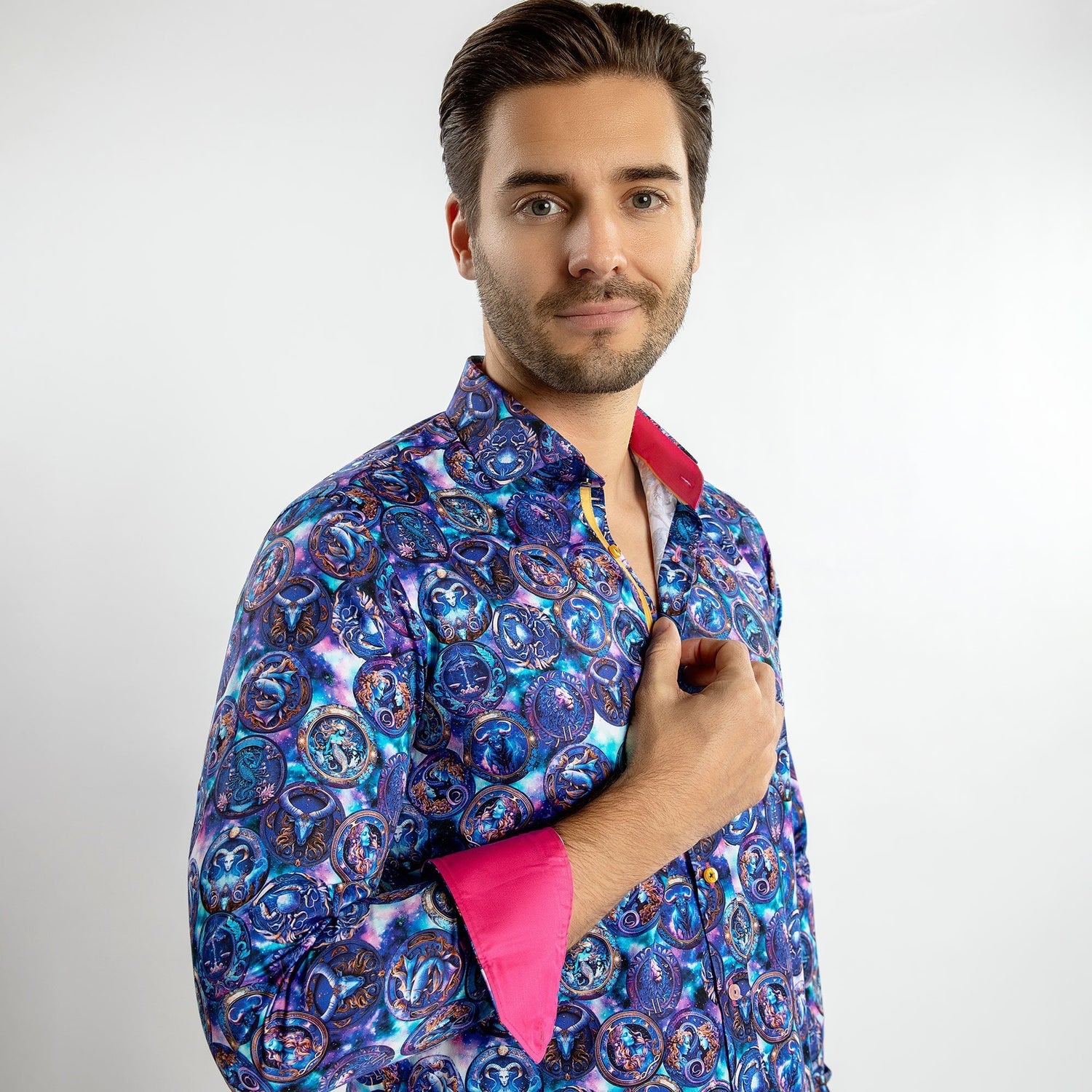 ZODIAC HOROSCOPE ICONS PRINT SHIRT - Premium Men's Patterned Shirt by Claudio Lugli | Bold Design, Tailored Fit, Best Printed Shirts