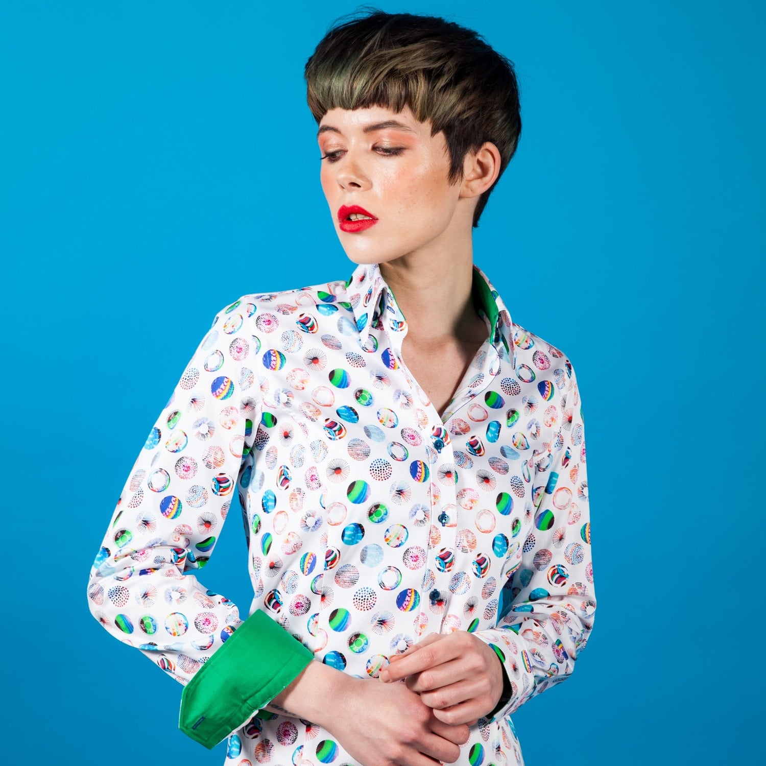 MULTICOLOUR BALLS WOMENS PRINT SHIRT