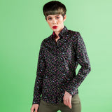 BLACK FLORAL MEDLEY WOMENS SHIRT