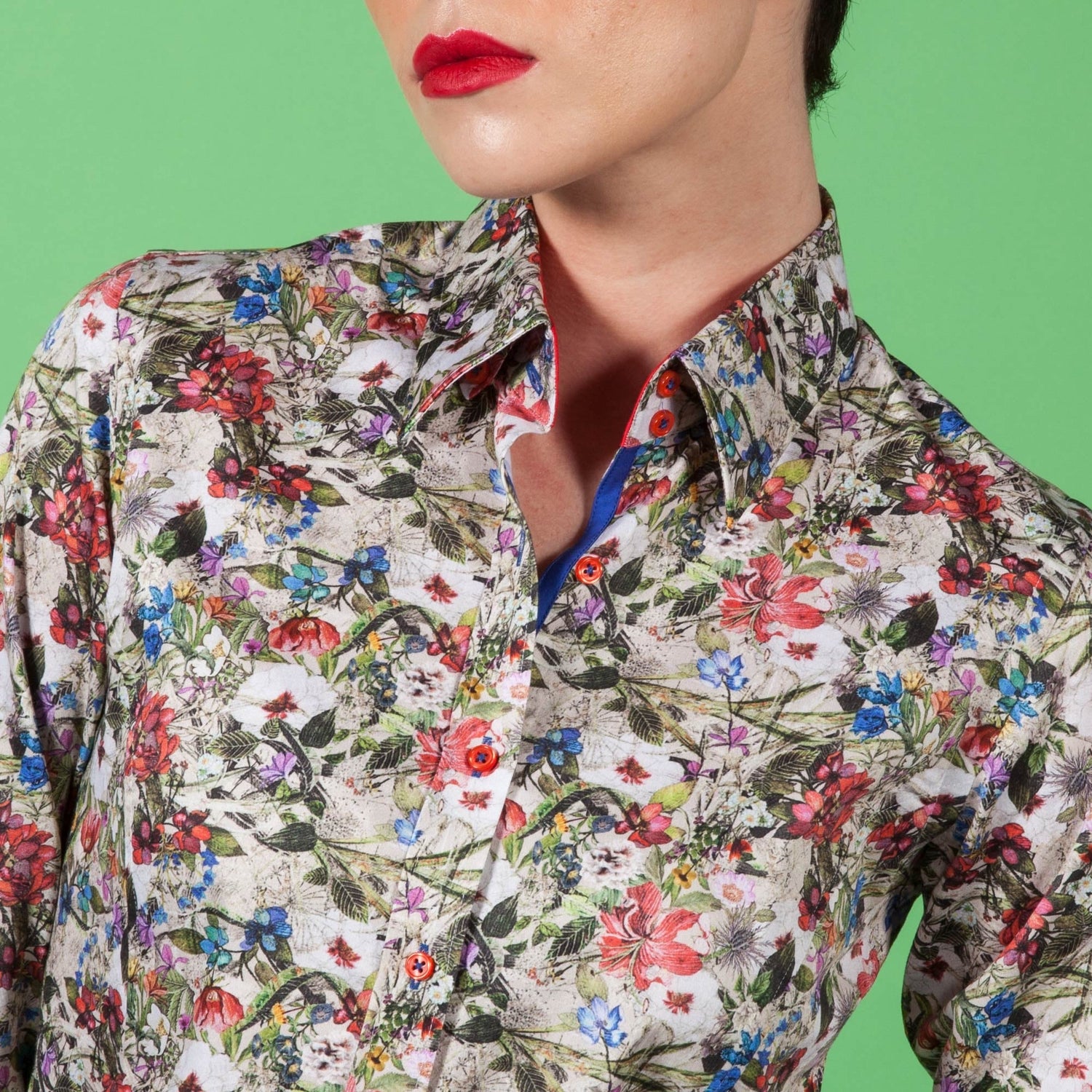 ELIZABETH FLORAL WOMENS PRINT SHIRT