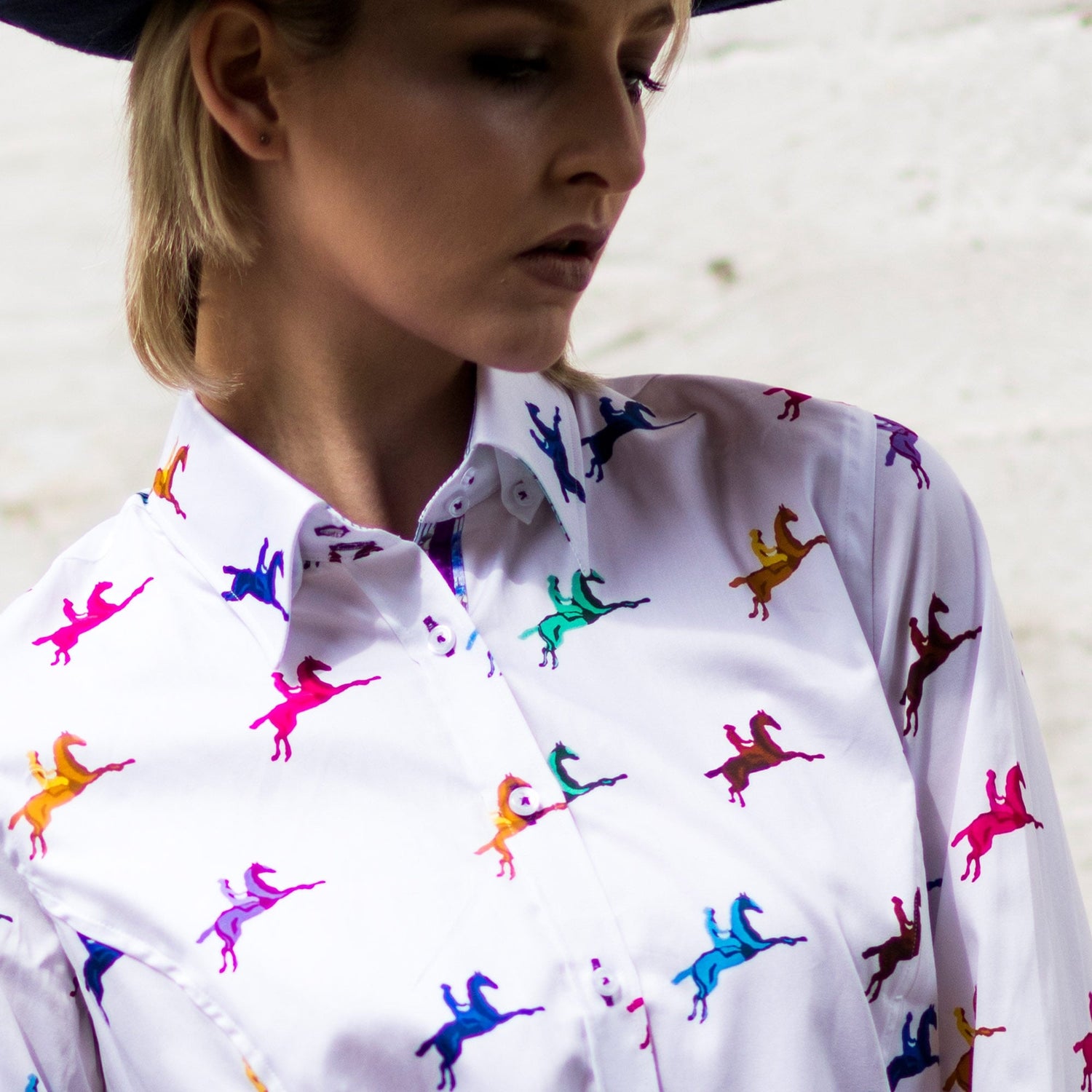 MULTICOLOUR HORSE WOMENS PRINT SHIRT