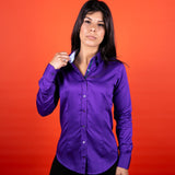 DIANA FLOWER PURPLE CLASSIC WOMENS SHIRT