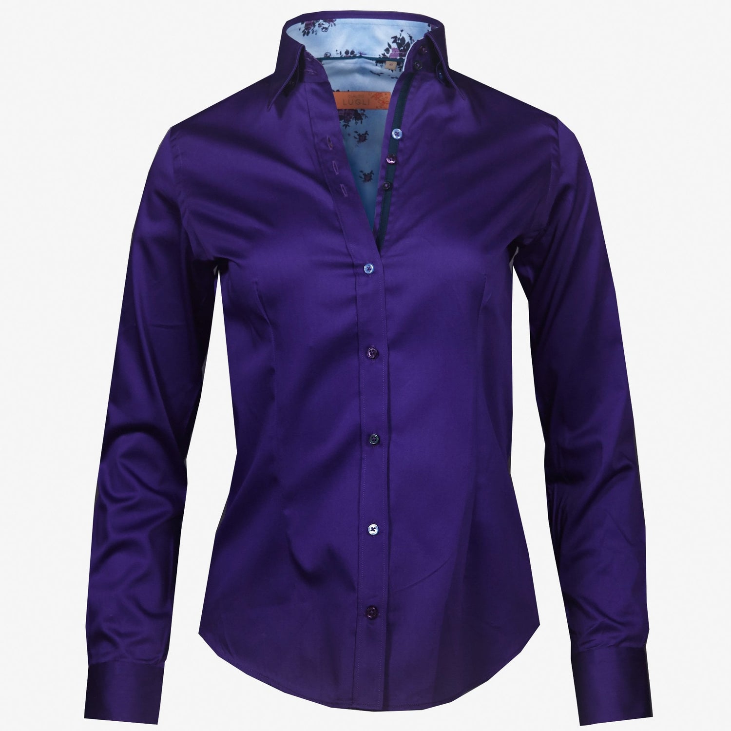 DIANA FLOWER PURPLE CLASSIC WOMENS SHIRT