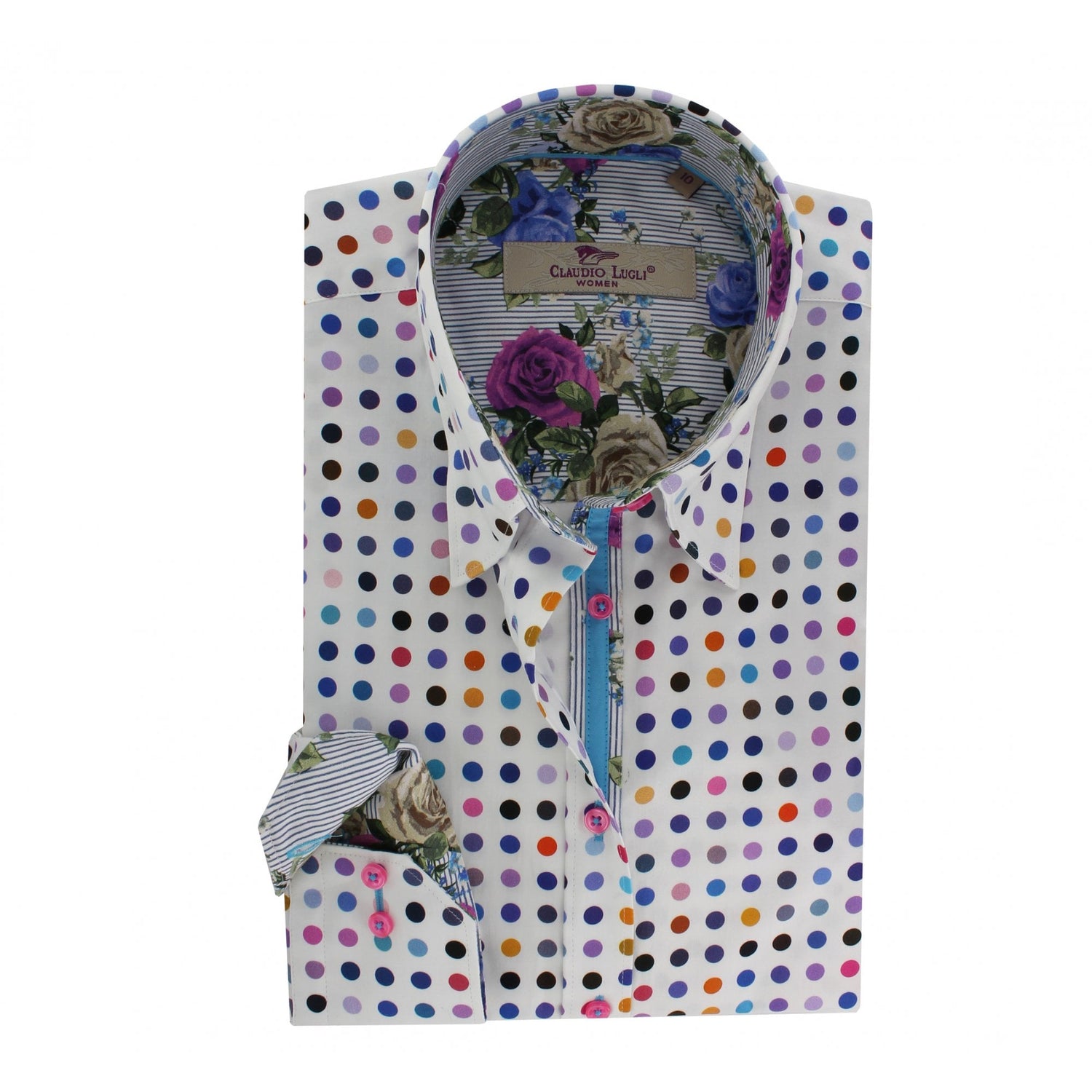 MULTICOLOUR POLKA DOT WOMENS PRINT SHIRT