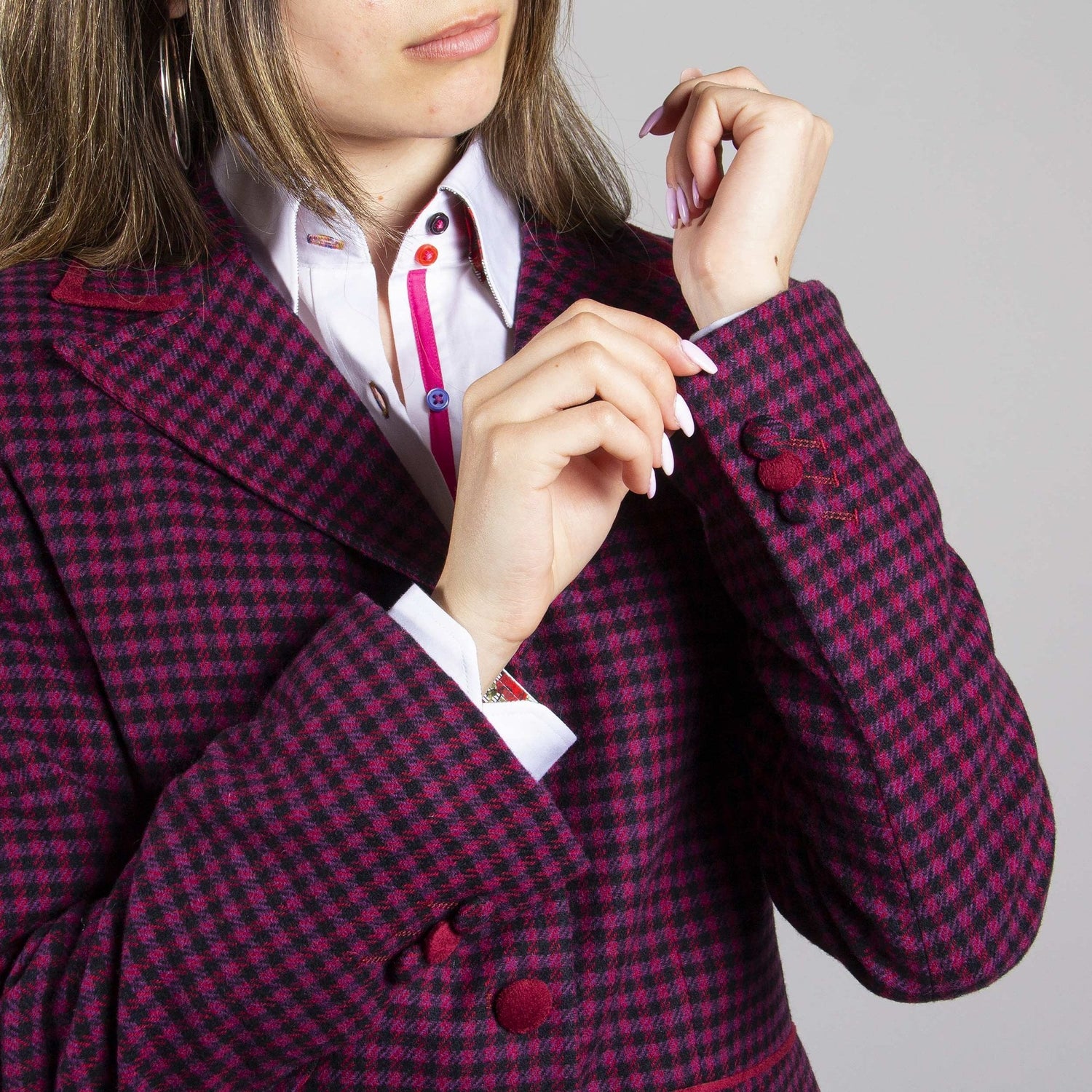 DOGTOOTH WOOL WOMENS JACKET