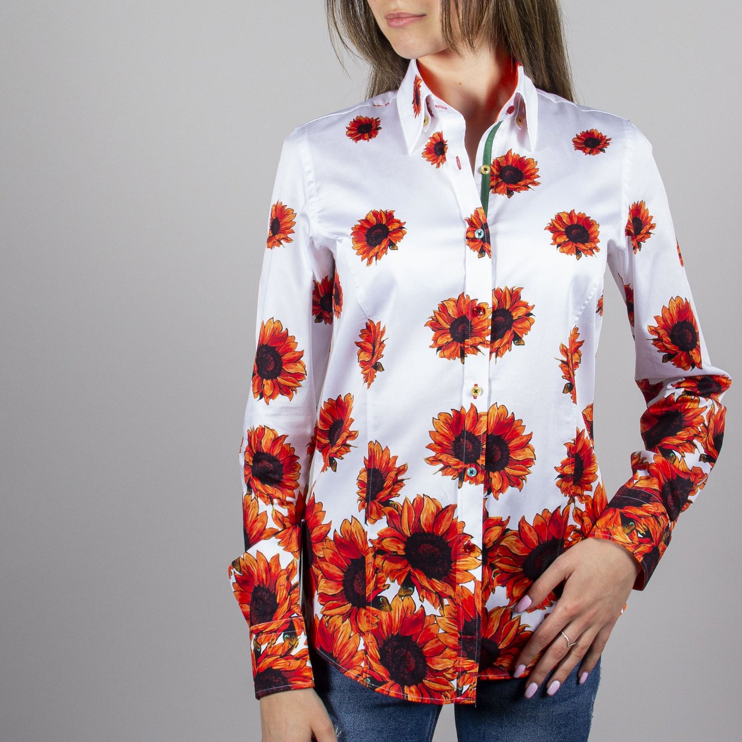 SUNFLOWER PRINT WOMENS SHIRT