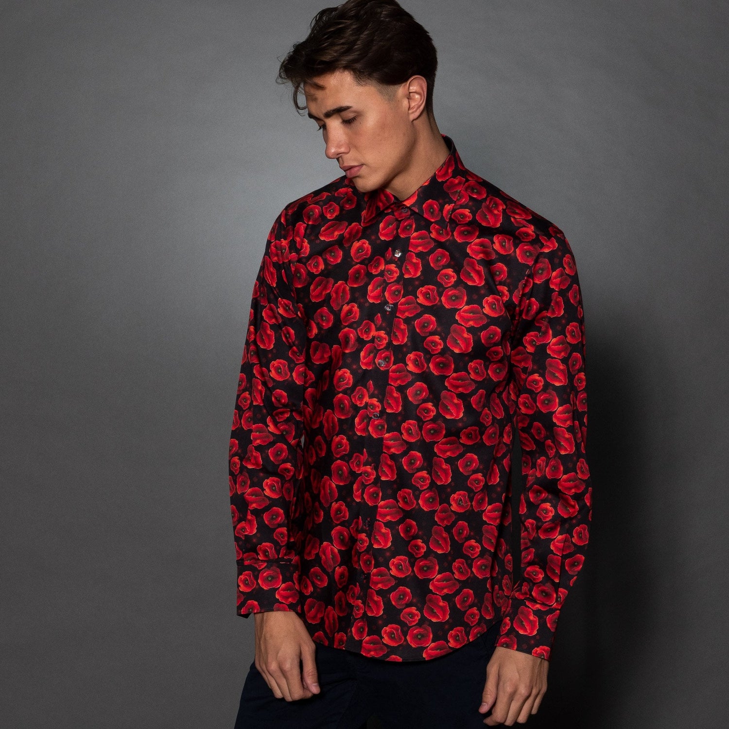 REMEMBRANCE POPPY CASCADE PRINT SHIRT