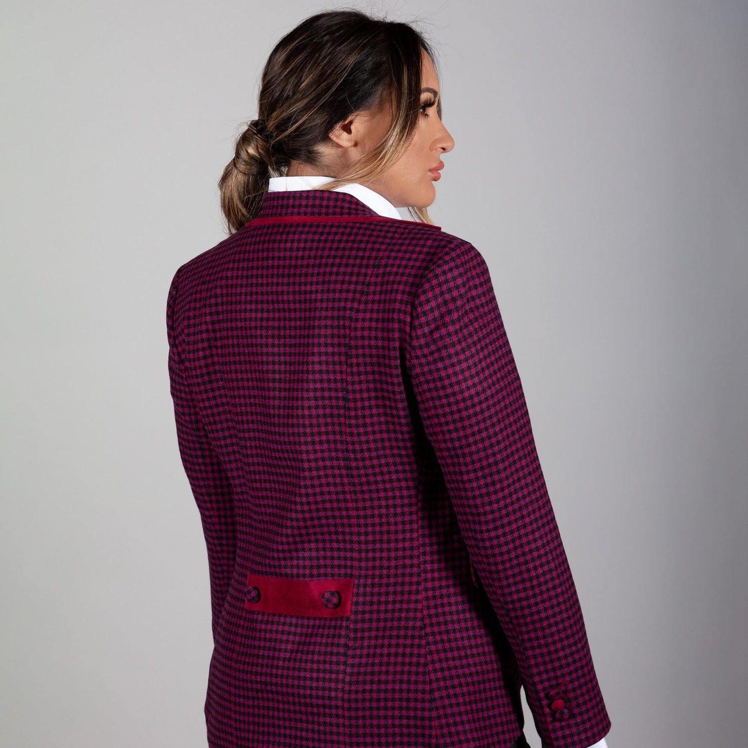 DOGTOOTH WOOL WOMENS JACKET