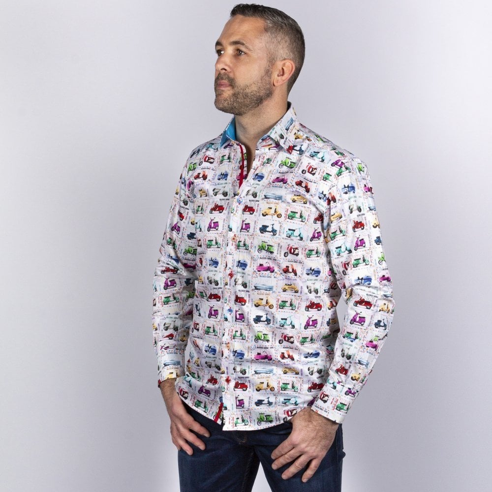 VESPA STAMP PRINT SHIRT