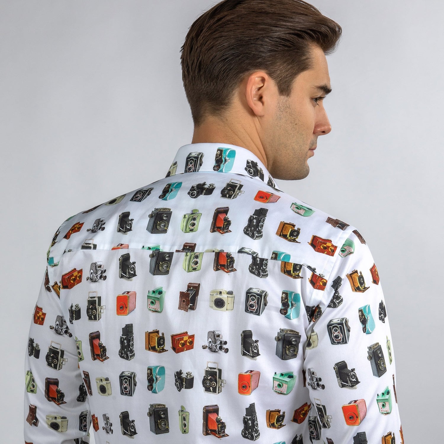 VINTAGE CAMERA PRINT SHIRT