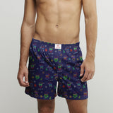 NEON XMAS COTTON POPLIN PRINT BOXER SHORTS