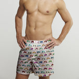 VESPA STAMP COTTON POPLIN PRINT BOXER SHORTS