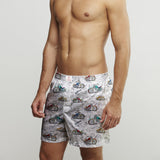 MAPS AND MOTORBIKES COTTON POPLIN PRINT BOXER SHORTS