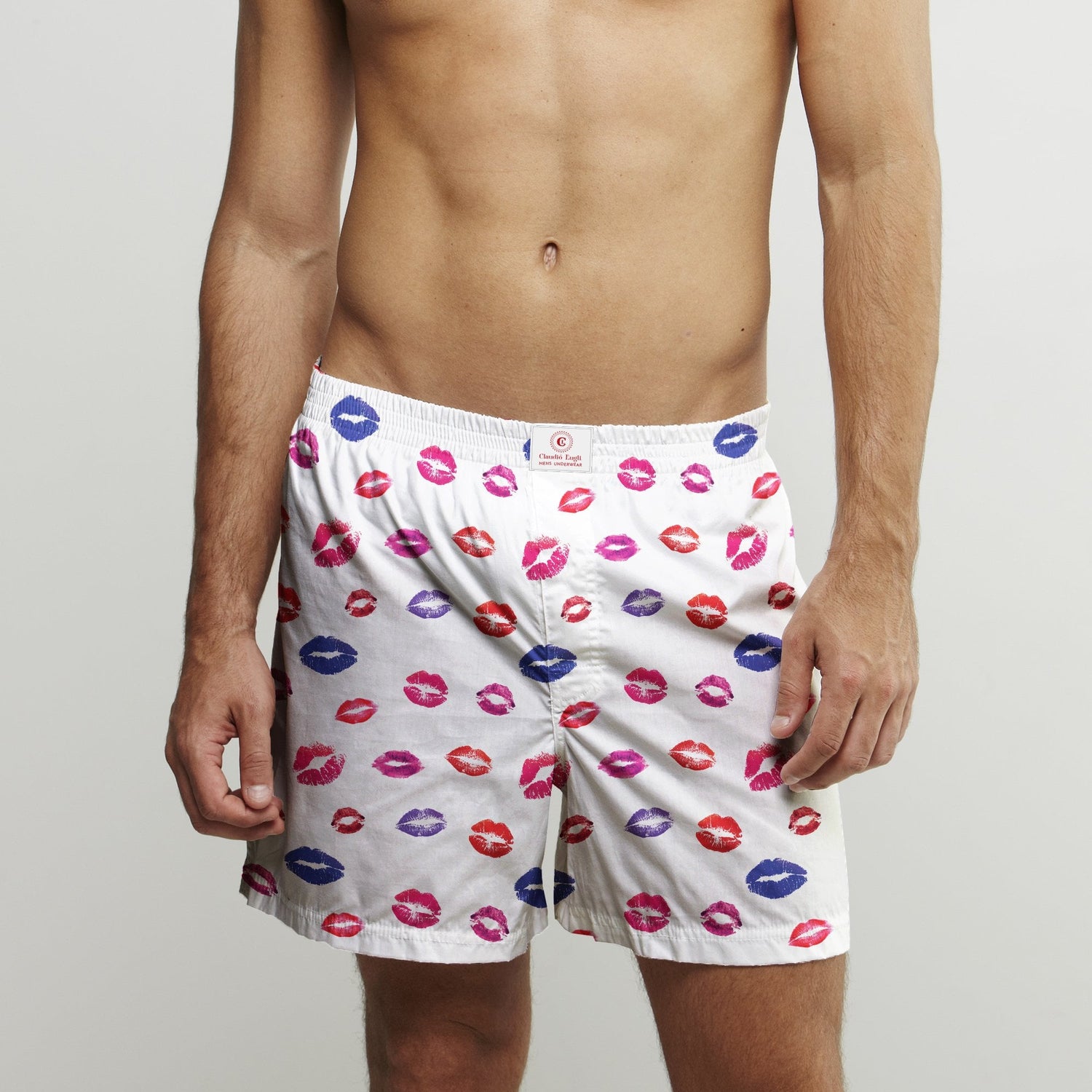 LIPS COTTON POPLIN PRINT BOXER SHORTS