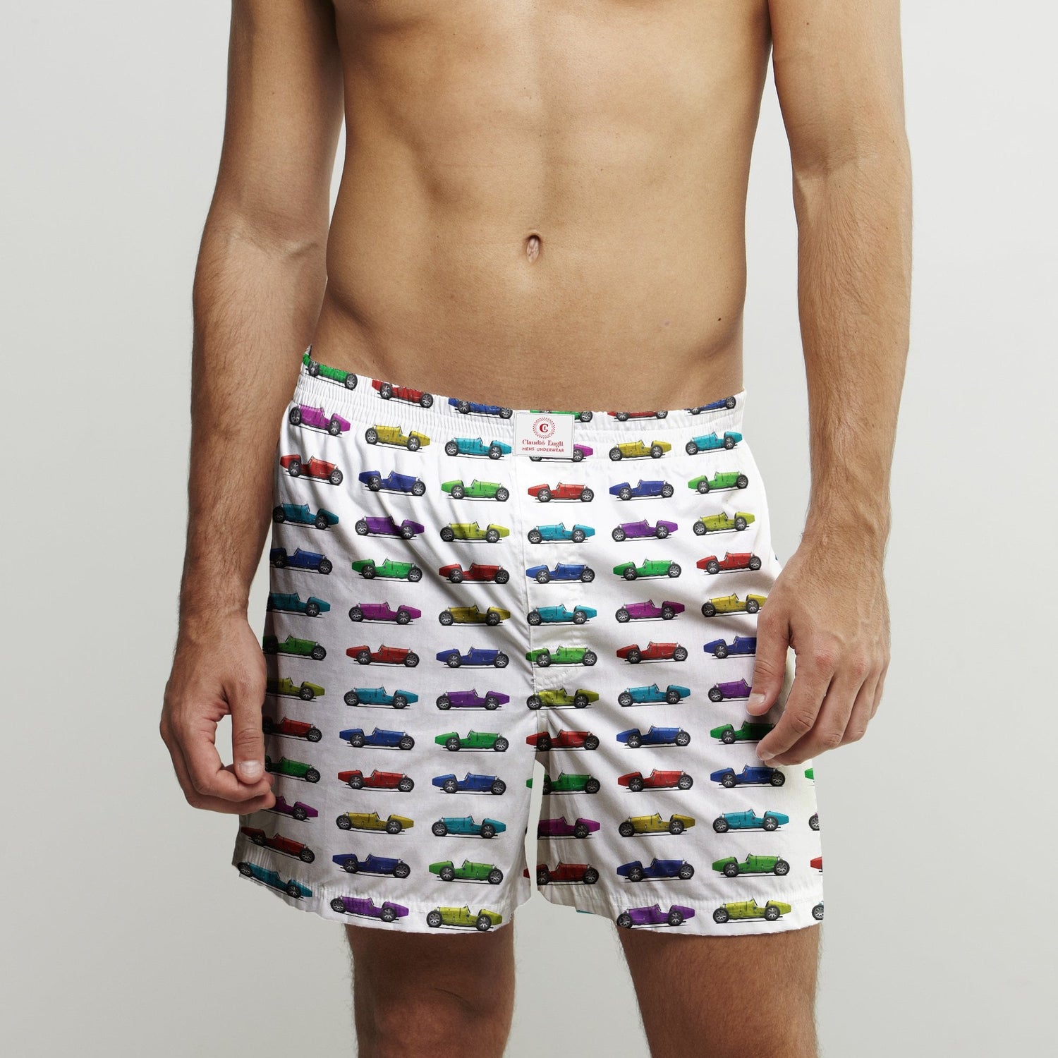 GRAND PRIX COTTON POPLIN PRINT BOXER SHORTS