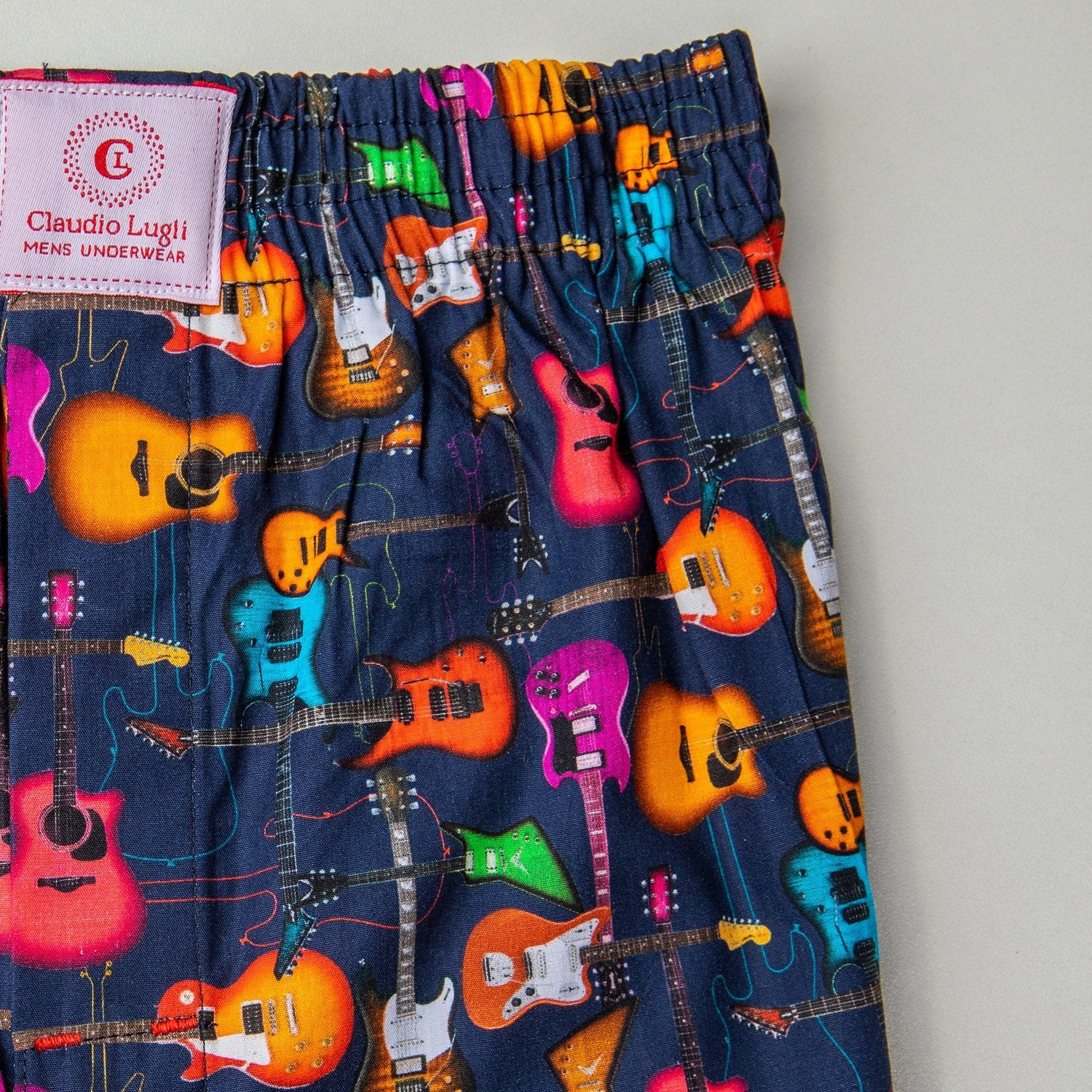 GUITAR COTTON POPLIN PRINT BOXER SHORTS