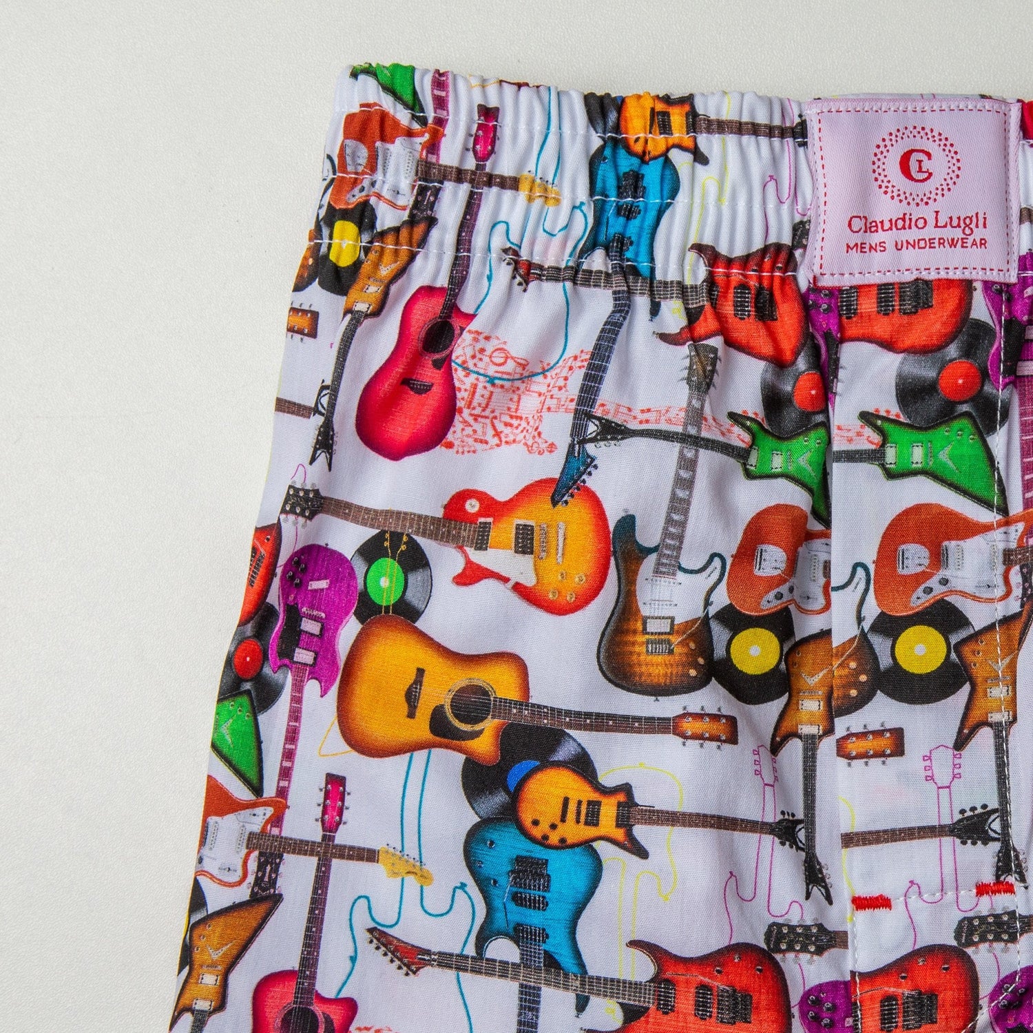 GUITAR COTTON POPLIN PRINT BOXER SHORTS