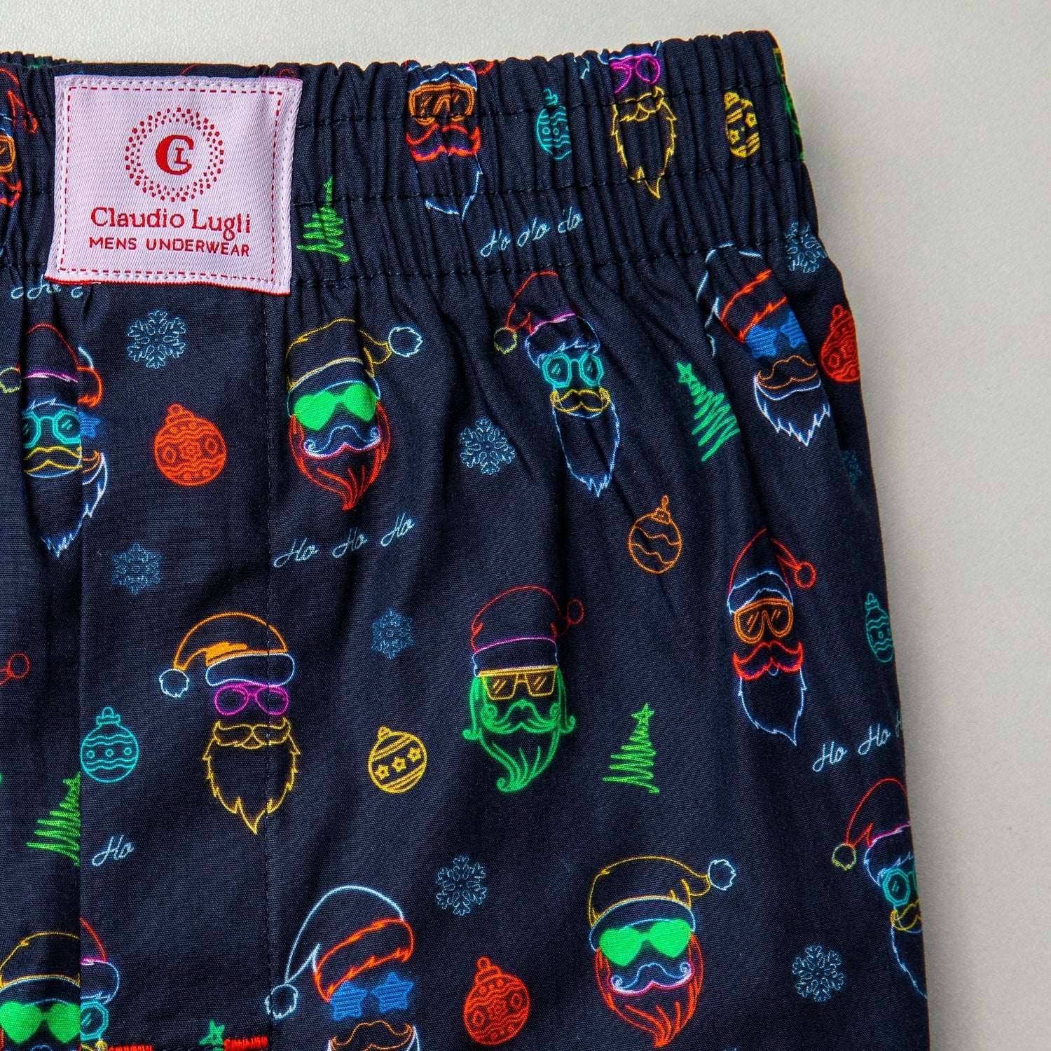 NEON XMAS COTTON POPLIN PRINT BOXER SHORTS