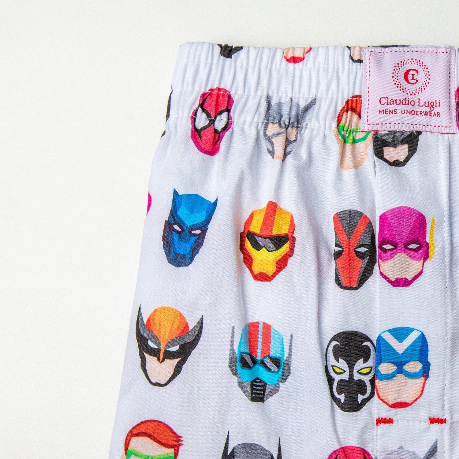 SUPERHERO COTTON POPLIN PRINT BOXER SHORTS