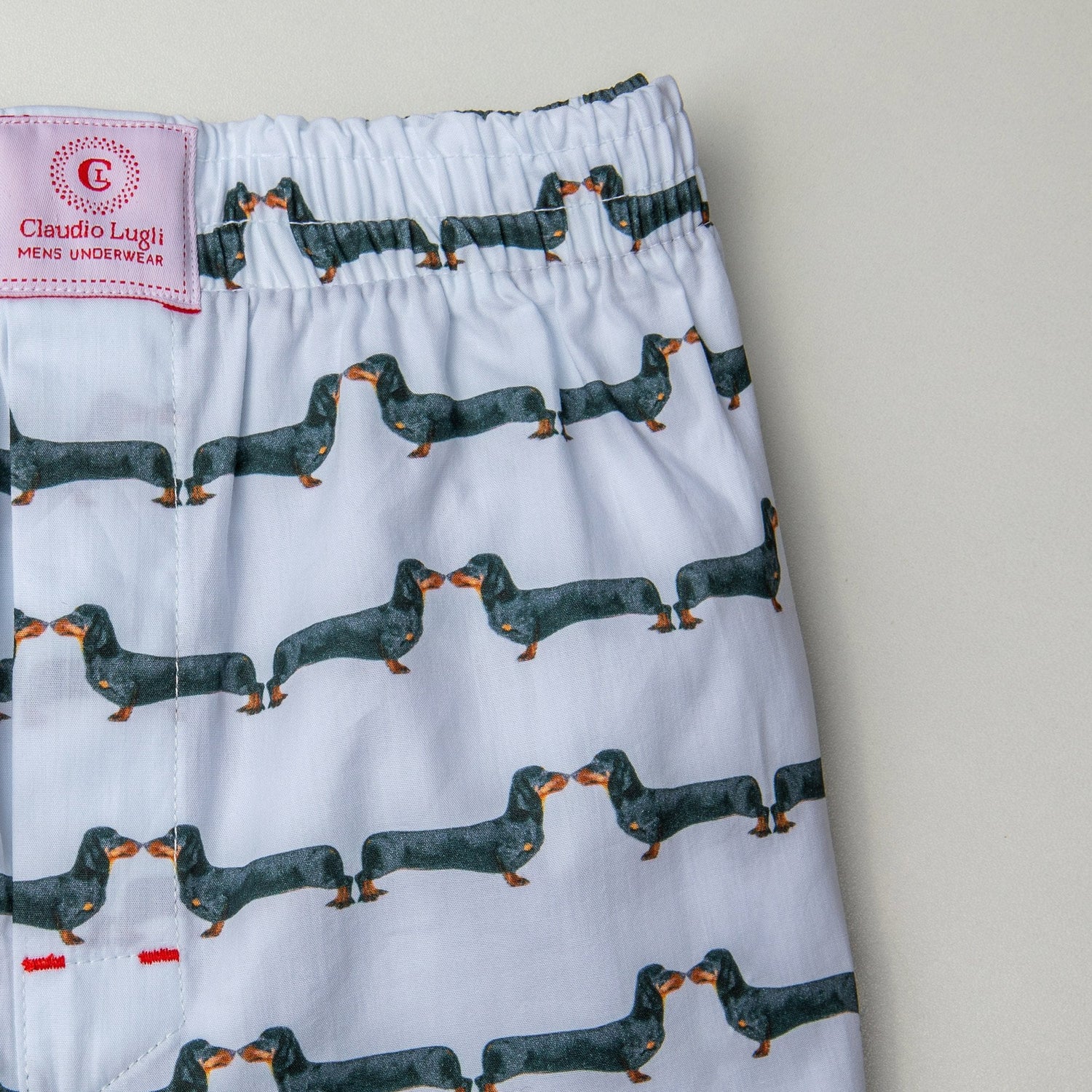 SAUSAGE DOG POPLIN COTTON PRINTED BOXER SHORTS