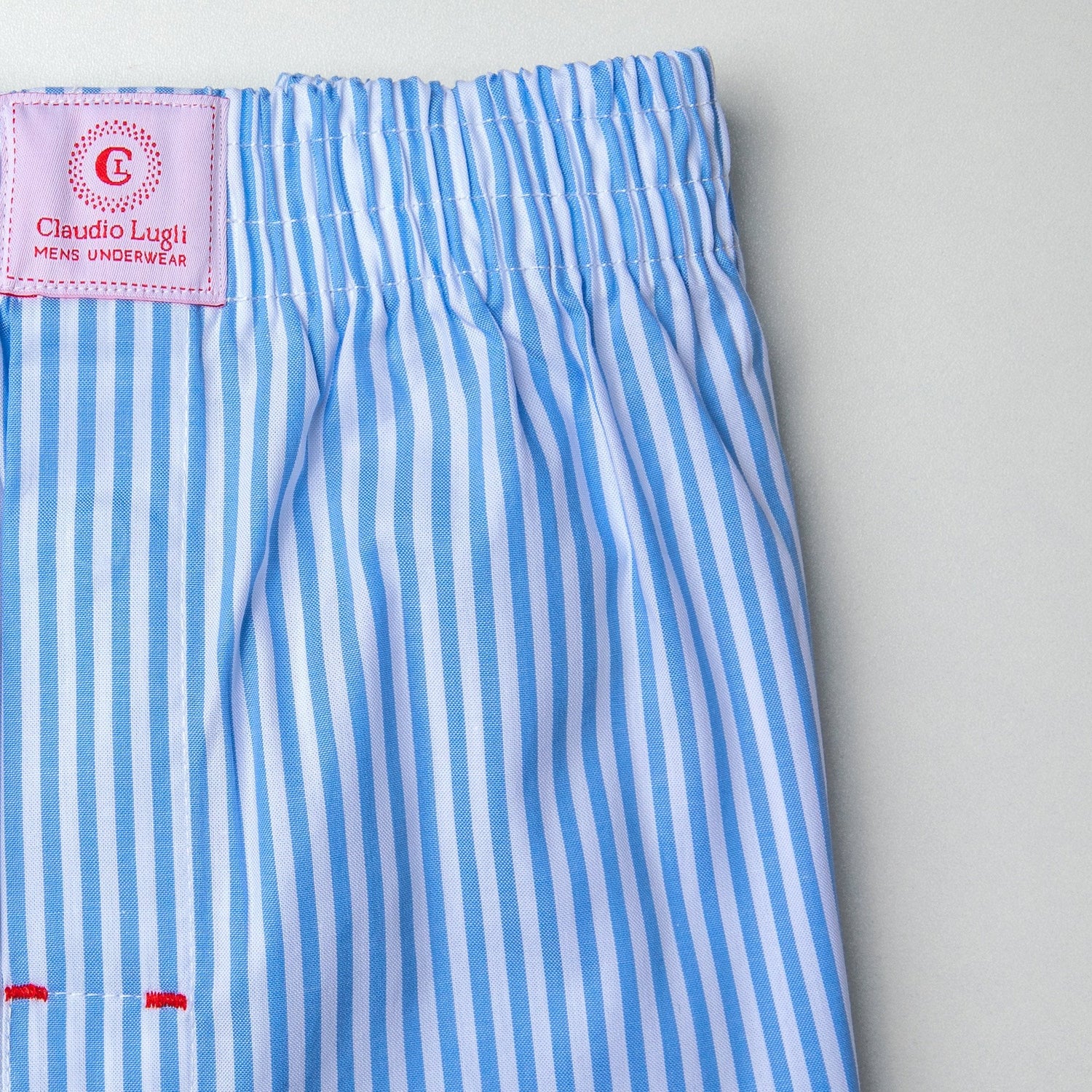 STRIPED COTTON POPLIN PRINT BOXER SHORTS