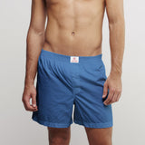 TEXTURED COTTON POPLIN PRINT BOXER SHORTS