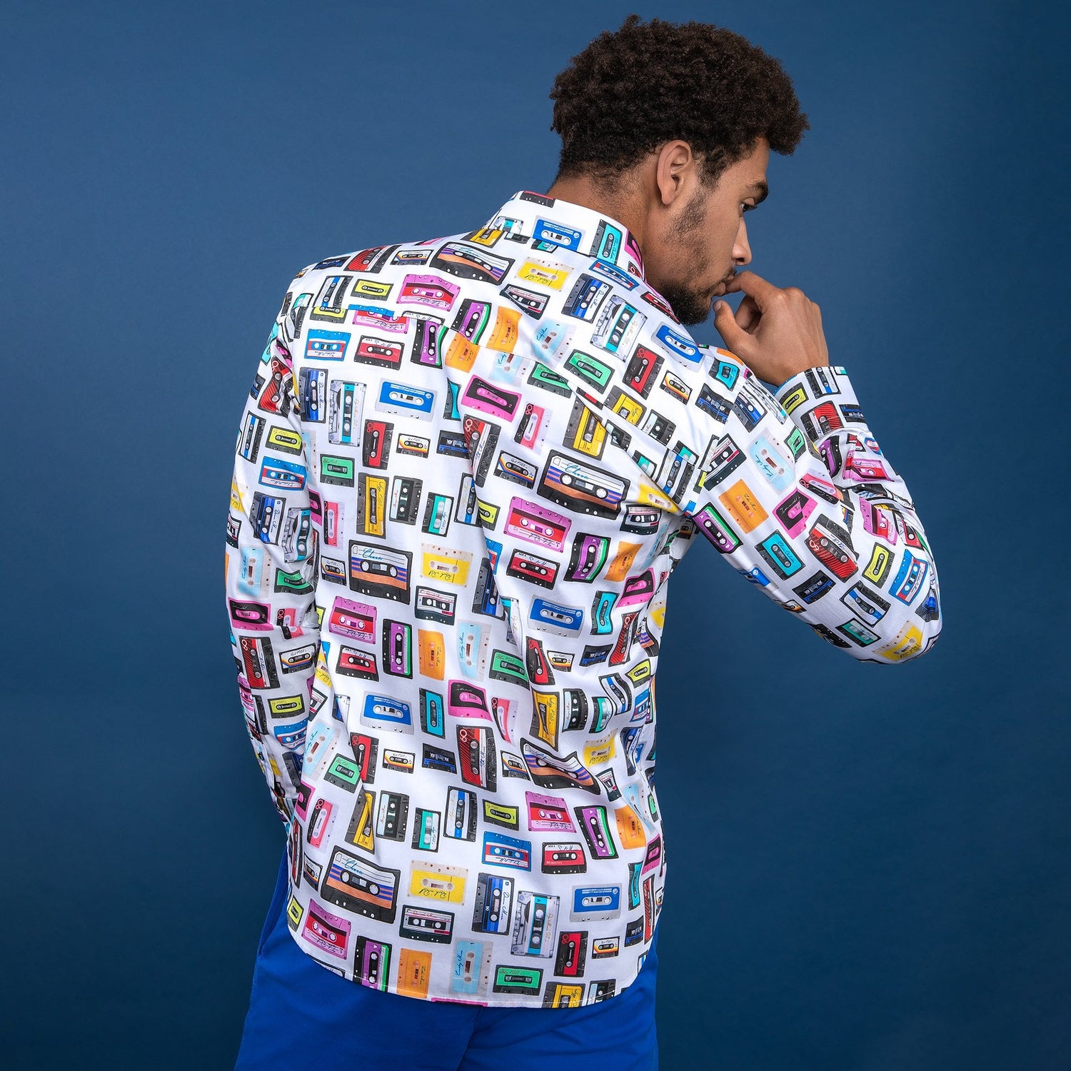 VINTAGE CASSETTE SHIRT - Premium Men's Patterned Shirt by Claudio Lugli | Bold Design, Tailored Fit, Best Printed Shirts