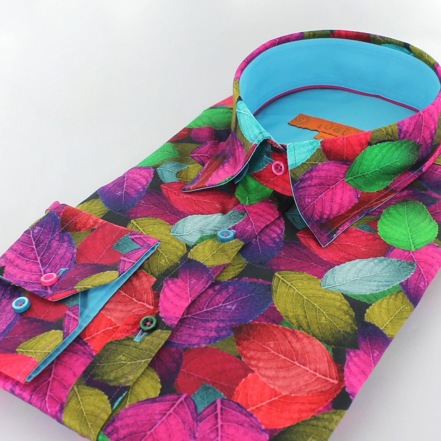 MULTICOLOUR LEAVES SHIRT WOMENS PRINT SHIRT