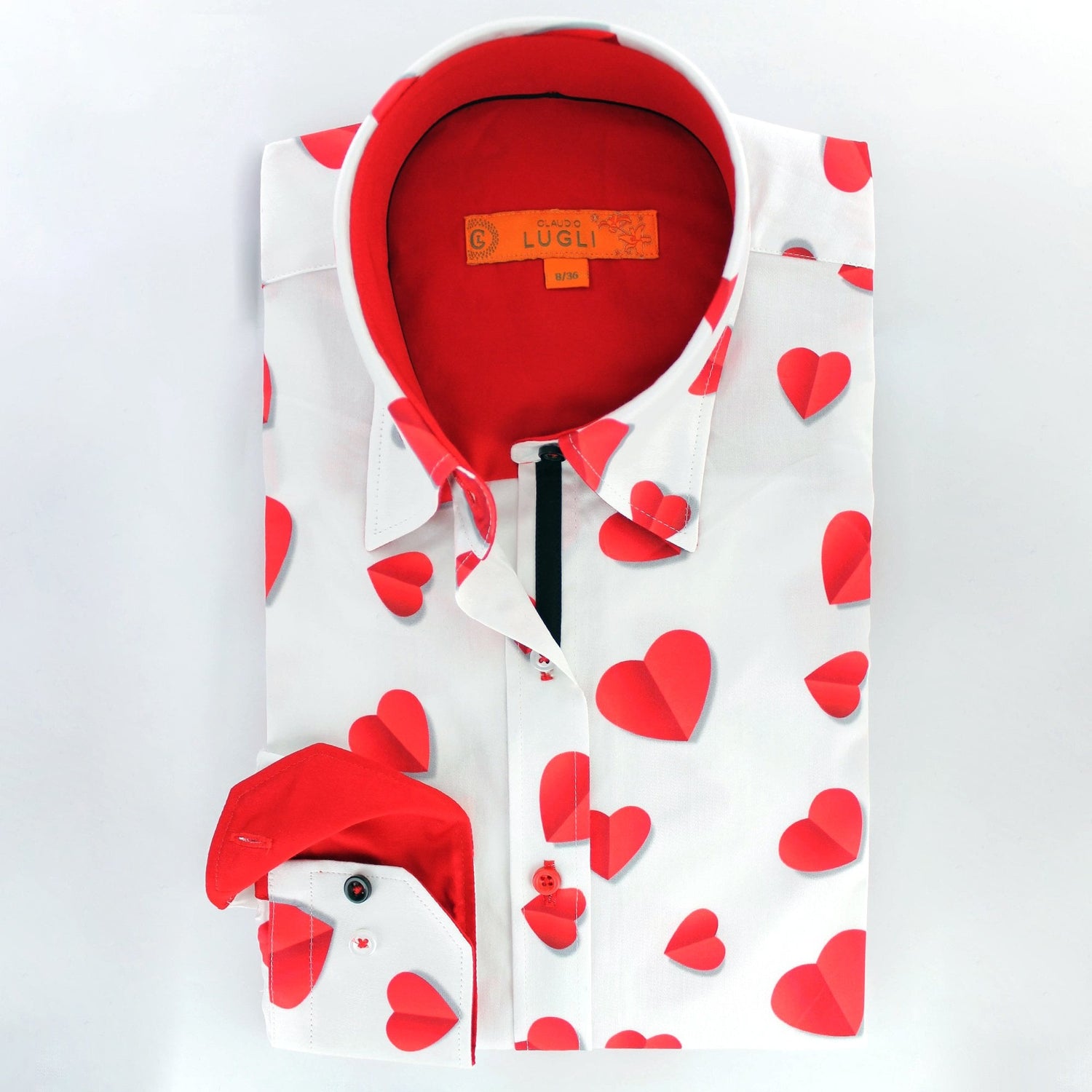 3D LOVE HEARTS PRINT WOMENS SHIRT