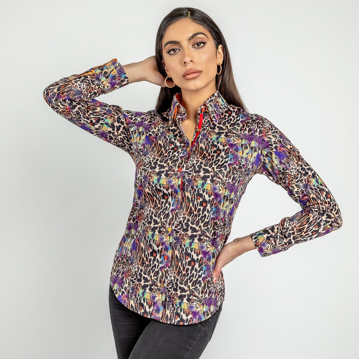 CATWOMAN LEOPARD  WOMENS  PRINT SHIRT