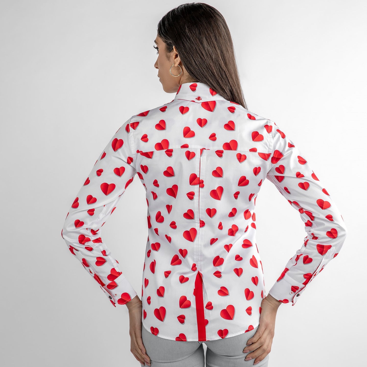 3D LOVE HEARTS PRINT WOMENS SHIRT