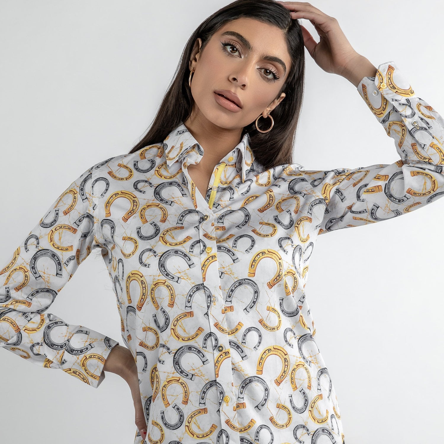 ORNATE HORSESHOE COLLECTION WOMENS  PRINT SHIRT