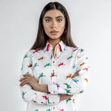 HORSE AND RIDER  WOMENS  PRINT SHIRT